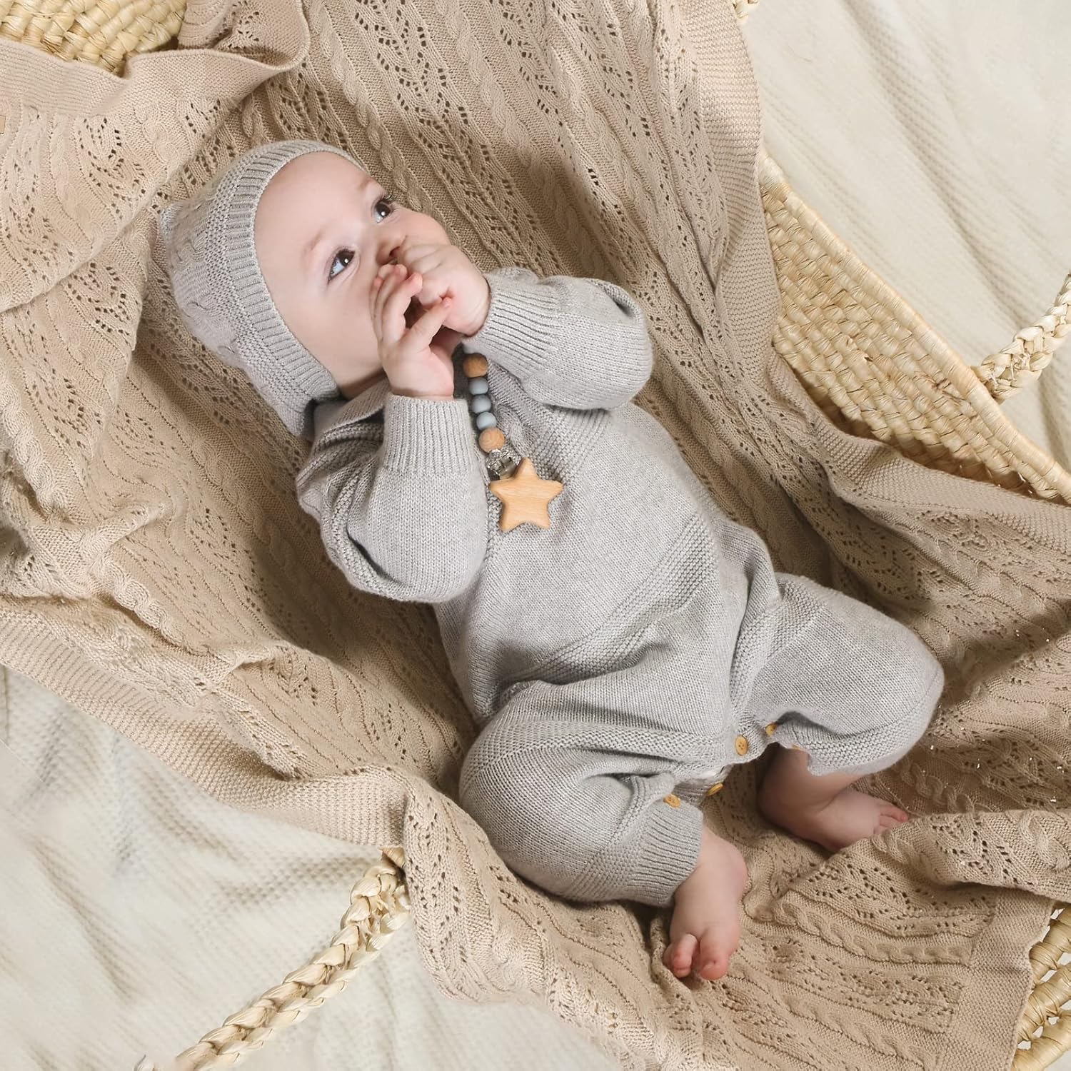 LAWKUL 100 Cotton Neutral Baby Blanket 40x30 Inches