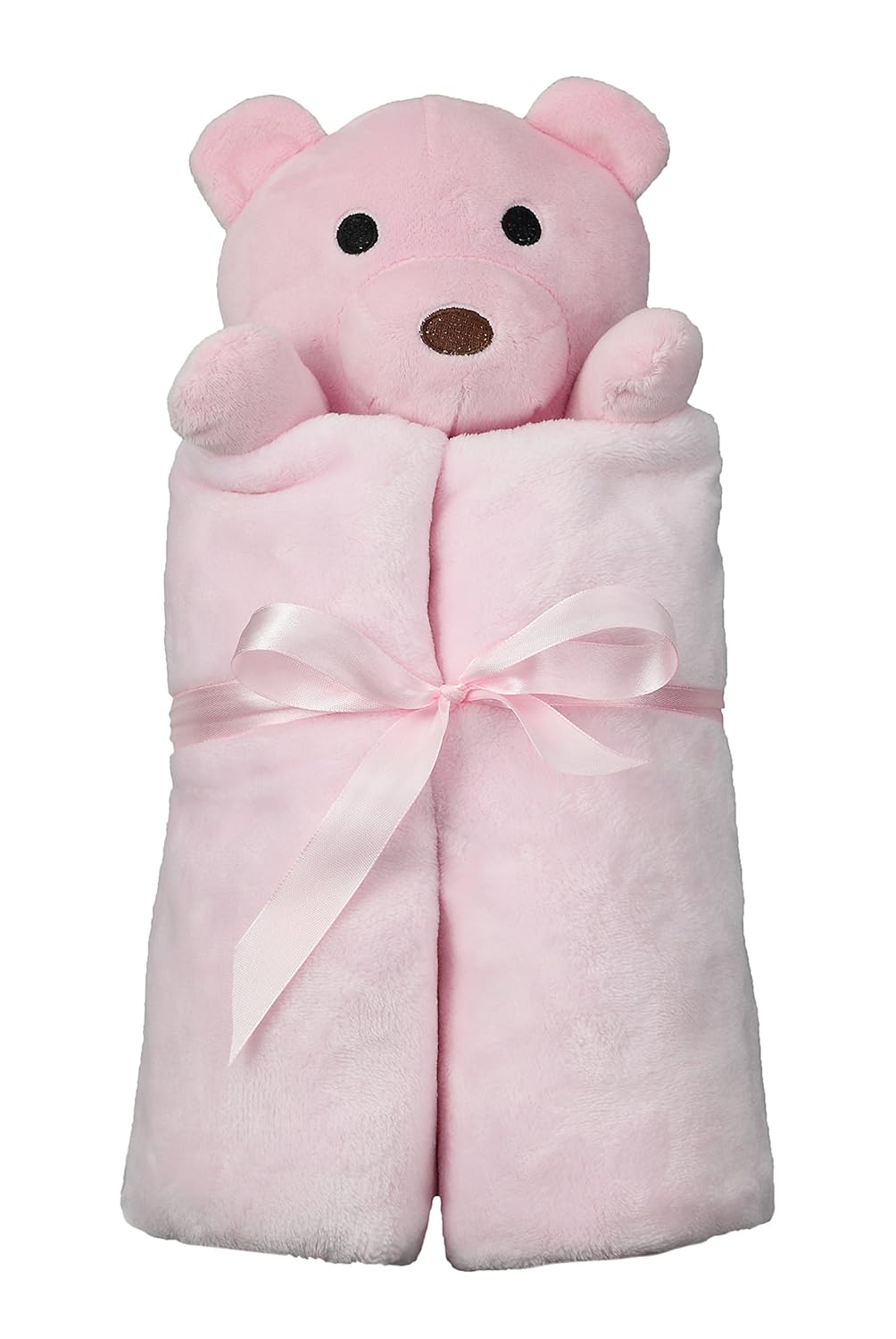 Custom Catch Personalized Teddy Bear Baby Blanket - Pink