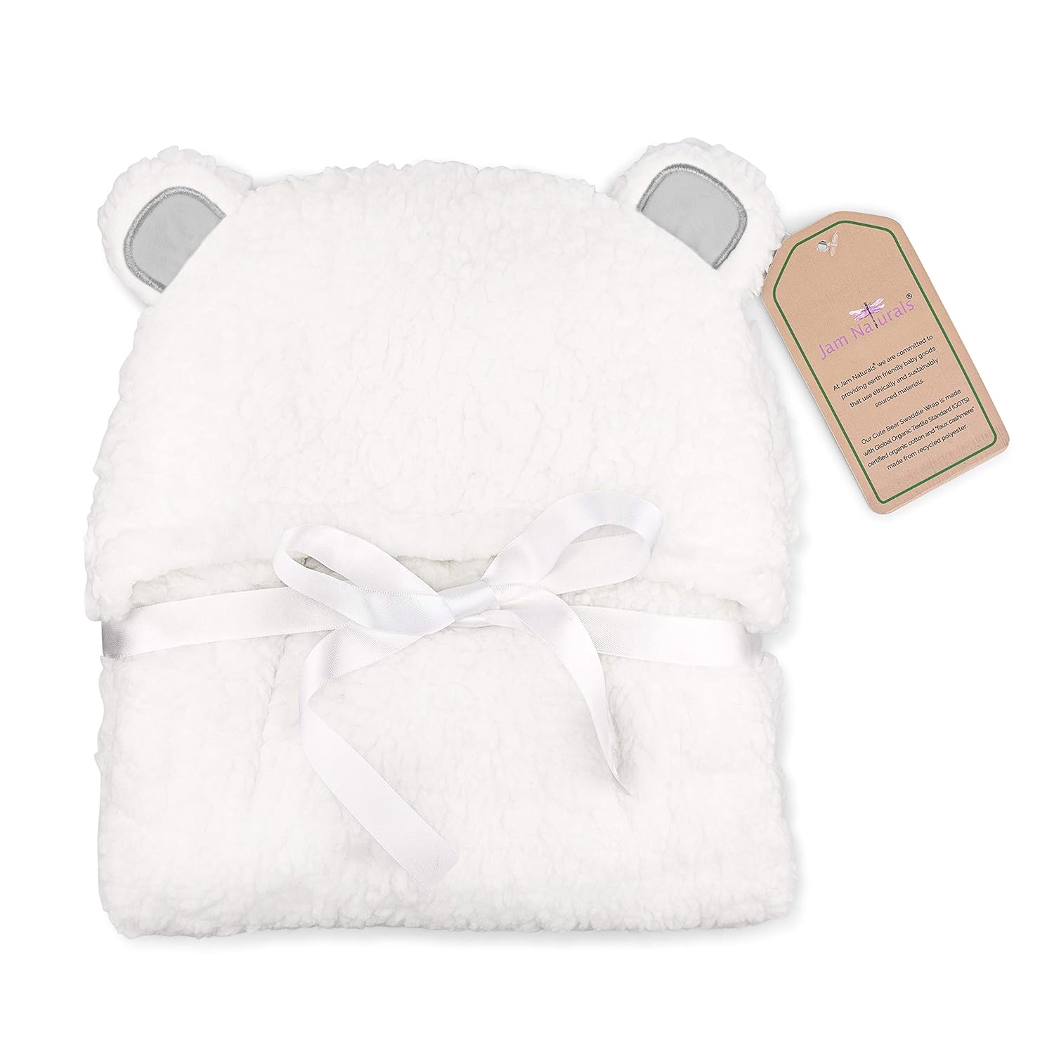 Jam Naturals Organic Newborn Swaddle Wrap Grey 0-3m