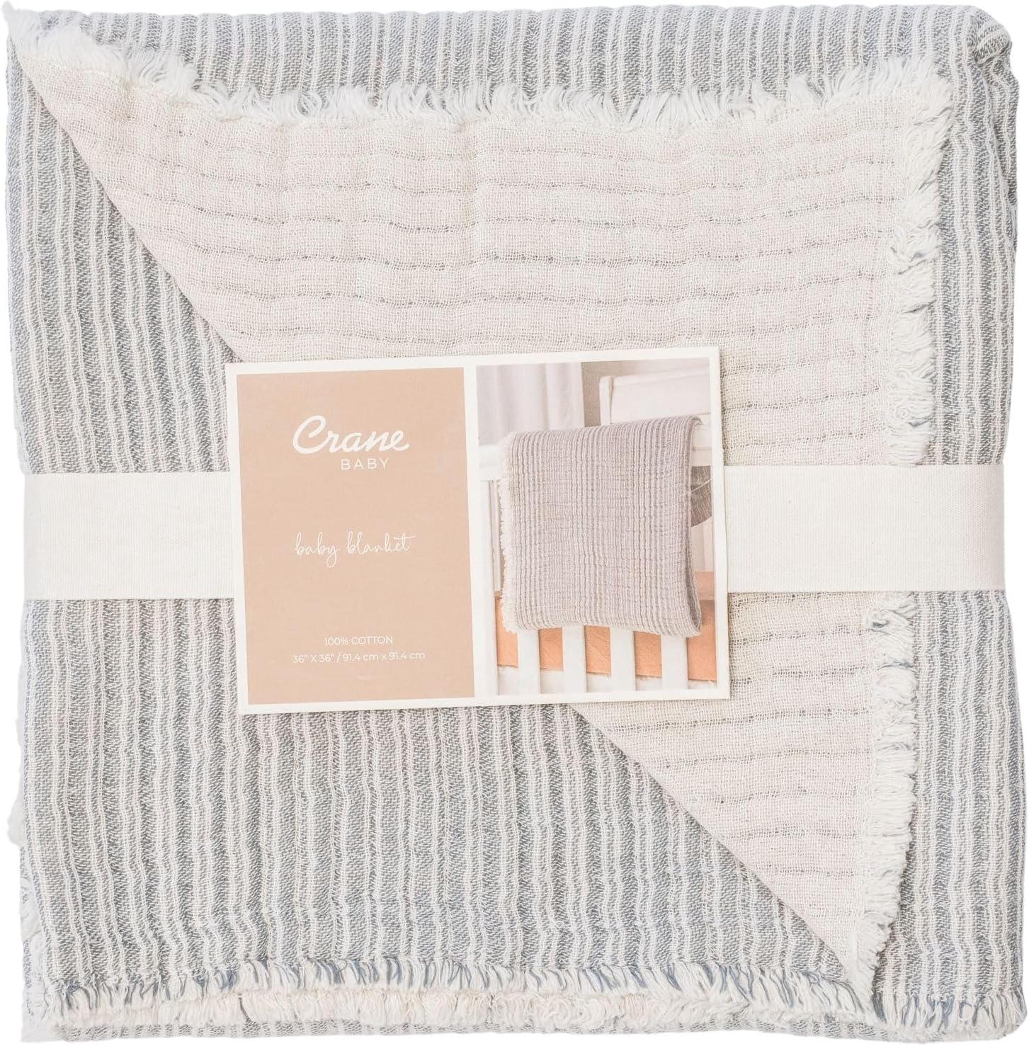 Crane Baby Shoreline Stripe Blanket - 36 x 36