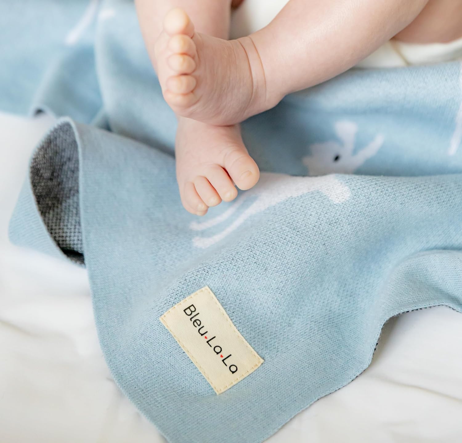 Baby Receiving Swaddle Blanket - 100 Fine Loomed Cotton Llama Pattern