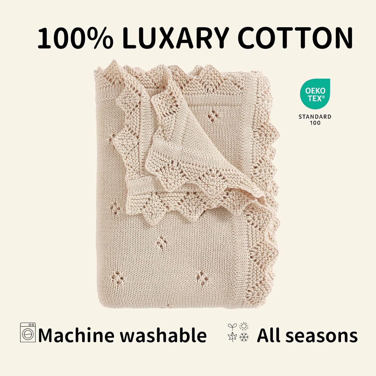 Mimixiong 30x40 Inch Oatmeal Cotton Swaddling Blanket