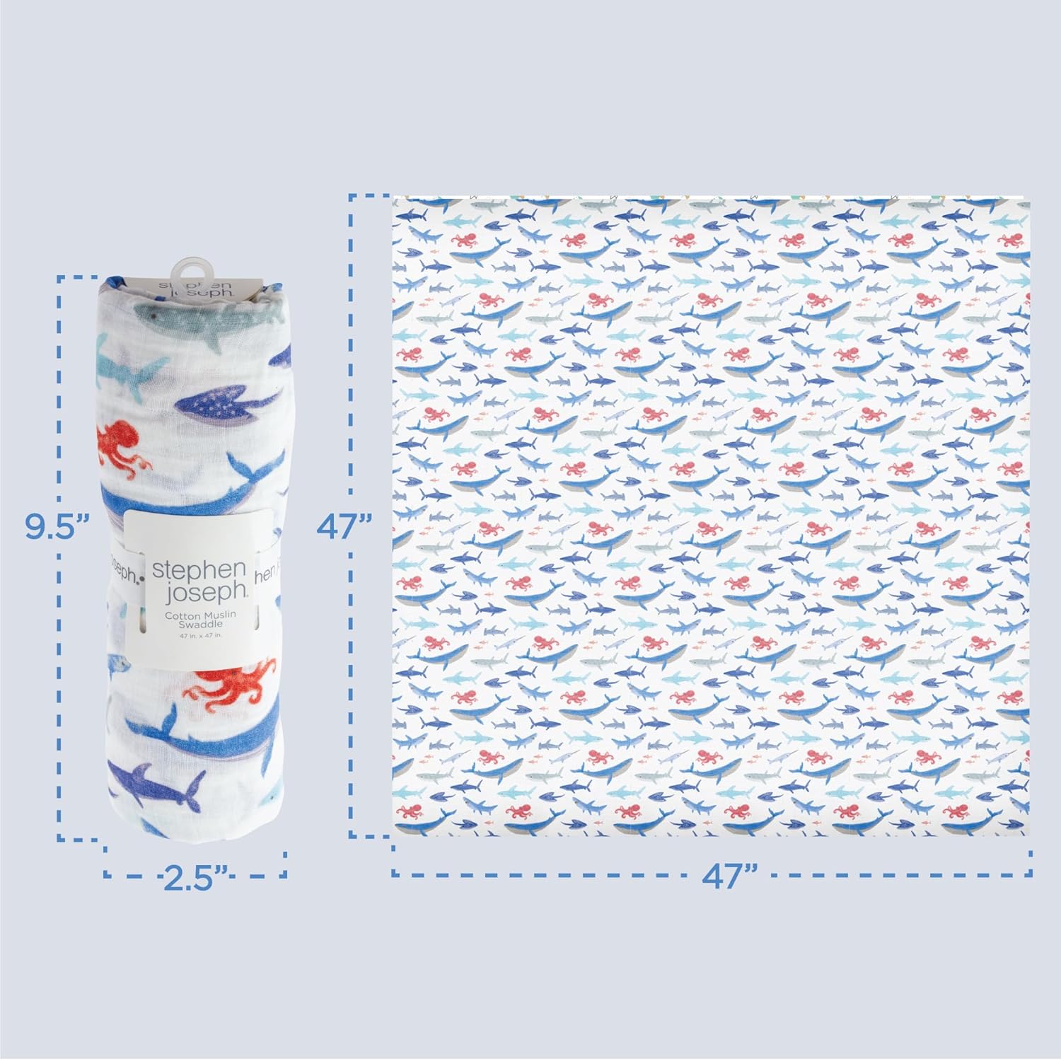 Stephen Joseph Muslin Swaddle Blanket for Baby