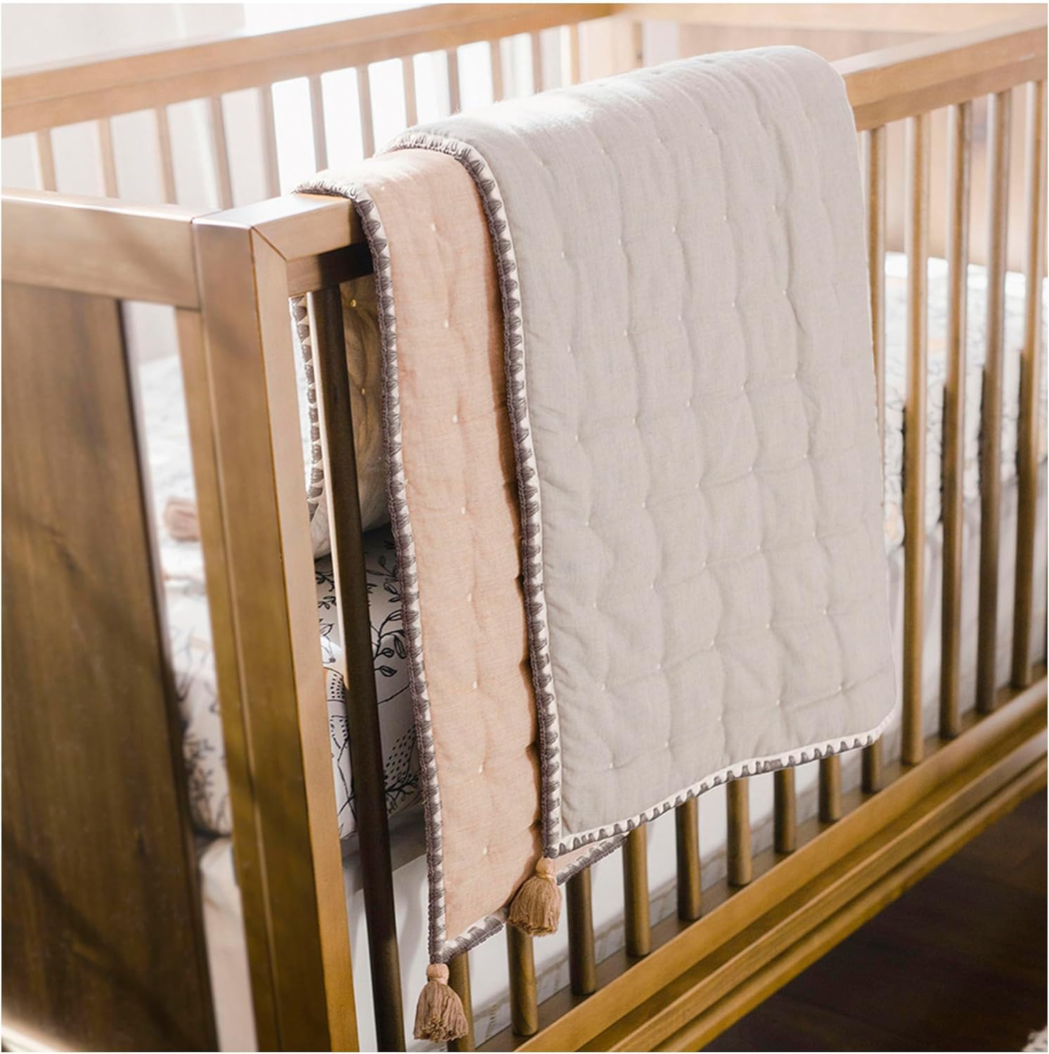 Crane Baby Quilted Blanket 36x36 Copper Ezra Print