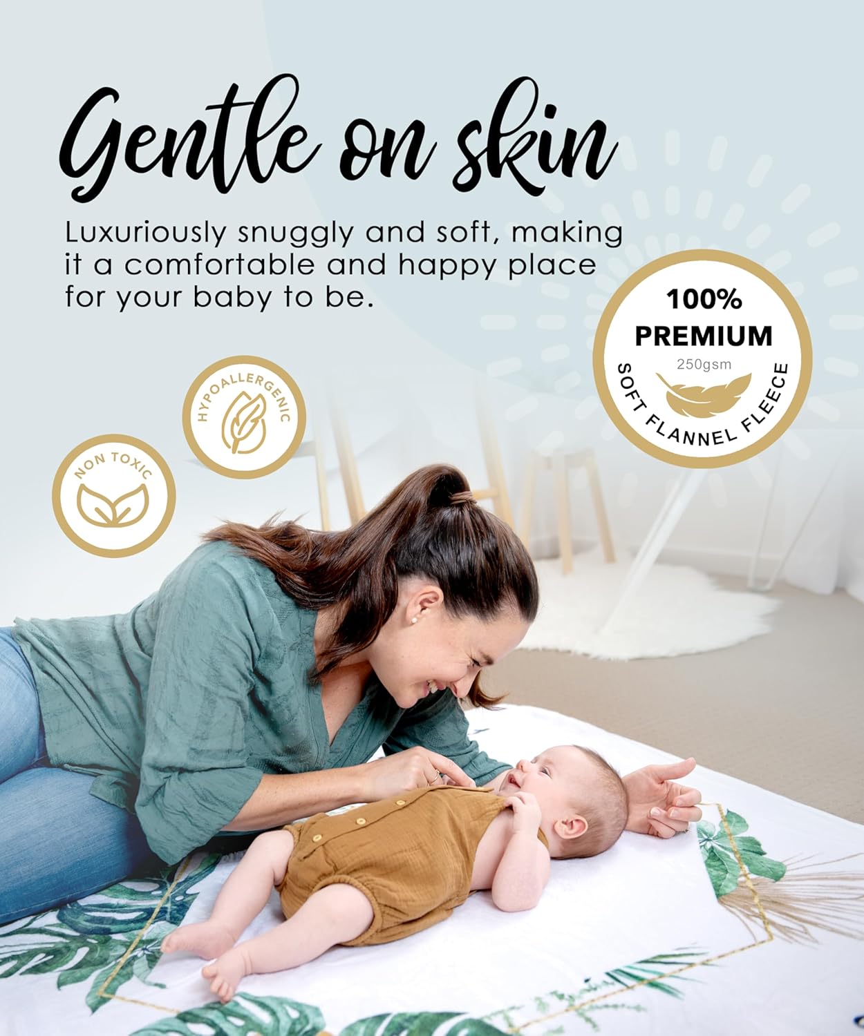Calloo Baby Milestone Blanket - 46x46 Inches Monthly Growth Photo Prop