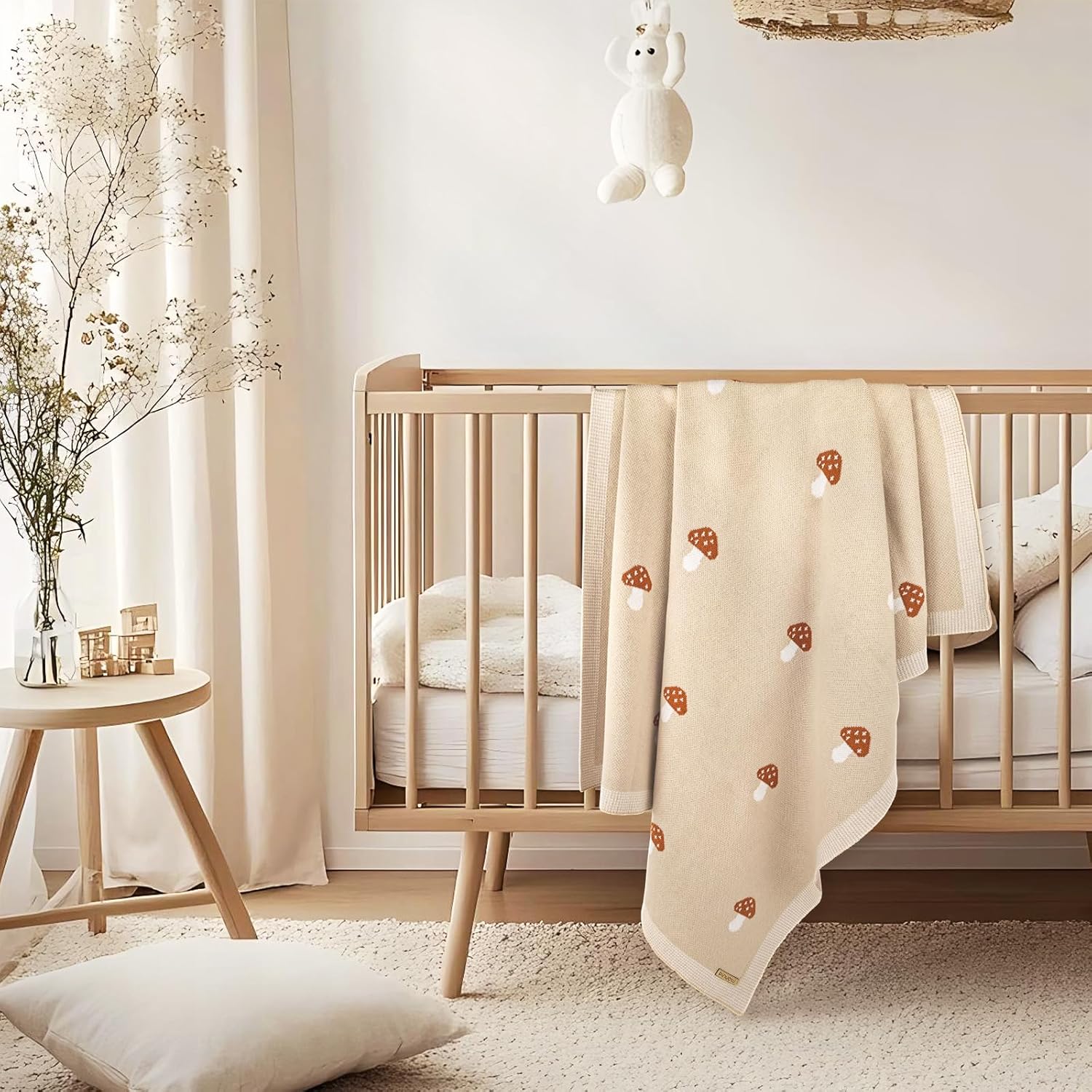 Mushroom Baby Blanket 100 Cotton Swaddle 1