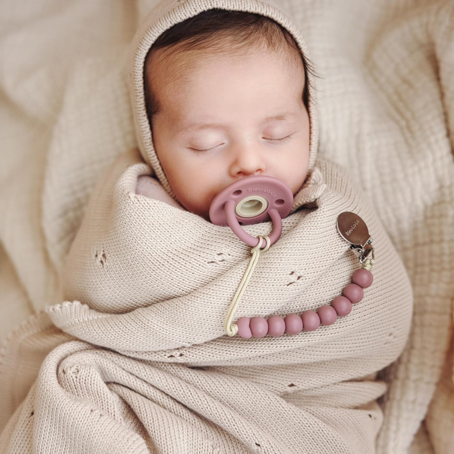 Bleu La La Luxury Organic Pointelle Receiving Blanket