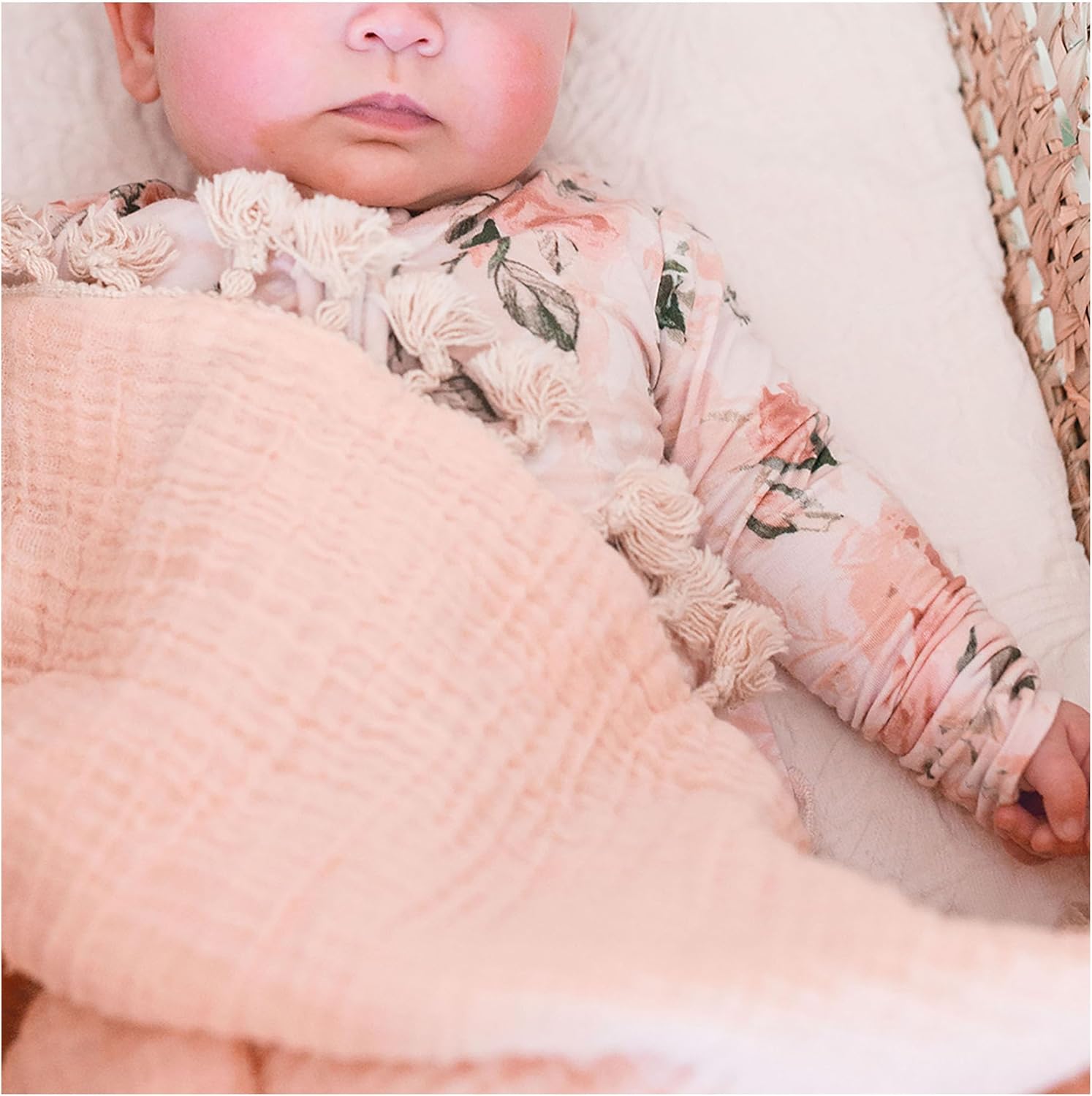 Crane Baby 6-Layer Muslin Swaddle Blanket Desert Rose 30x40 Inches
