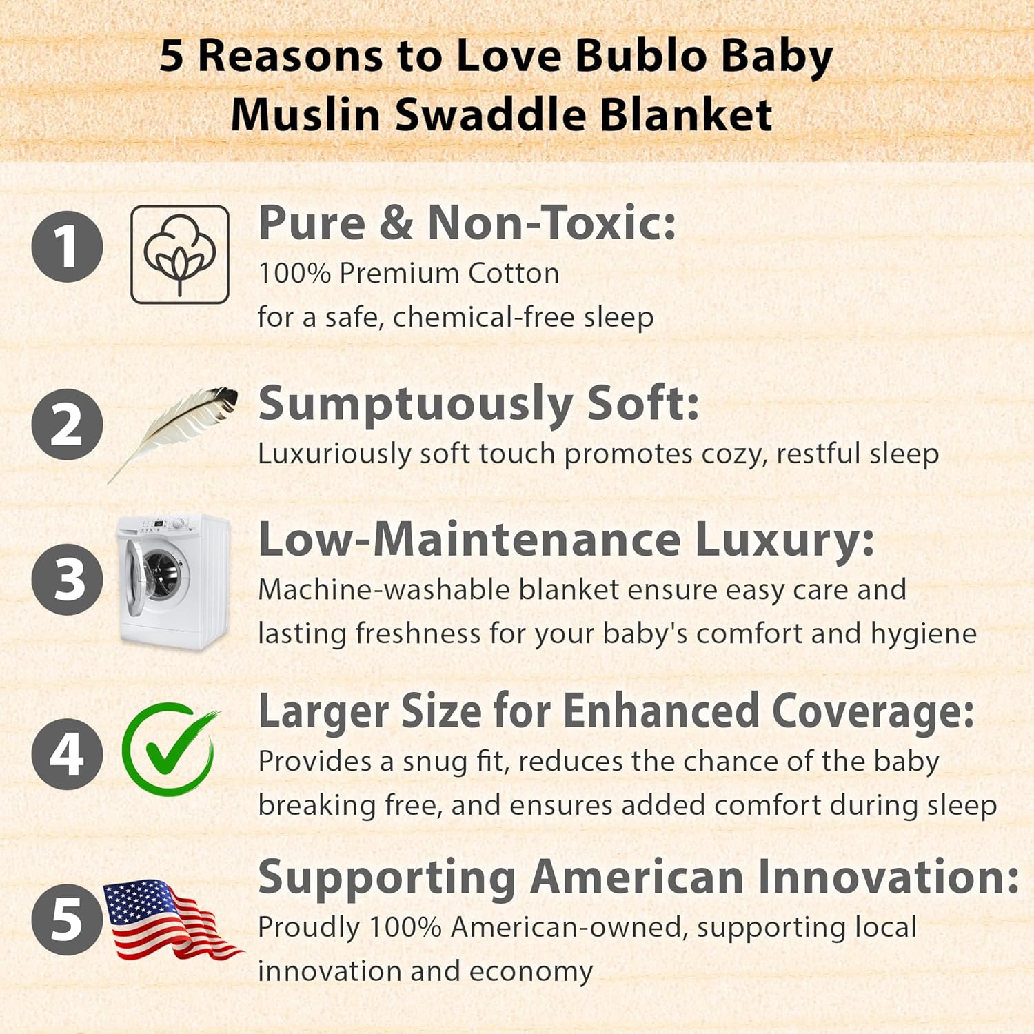 Bublo Baby Muslin Swaddle Blankets 4-Pack Pink