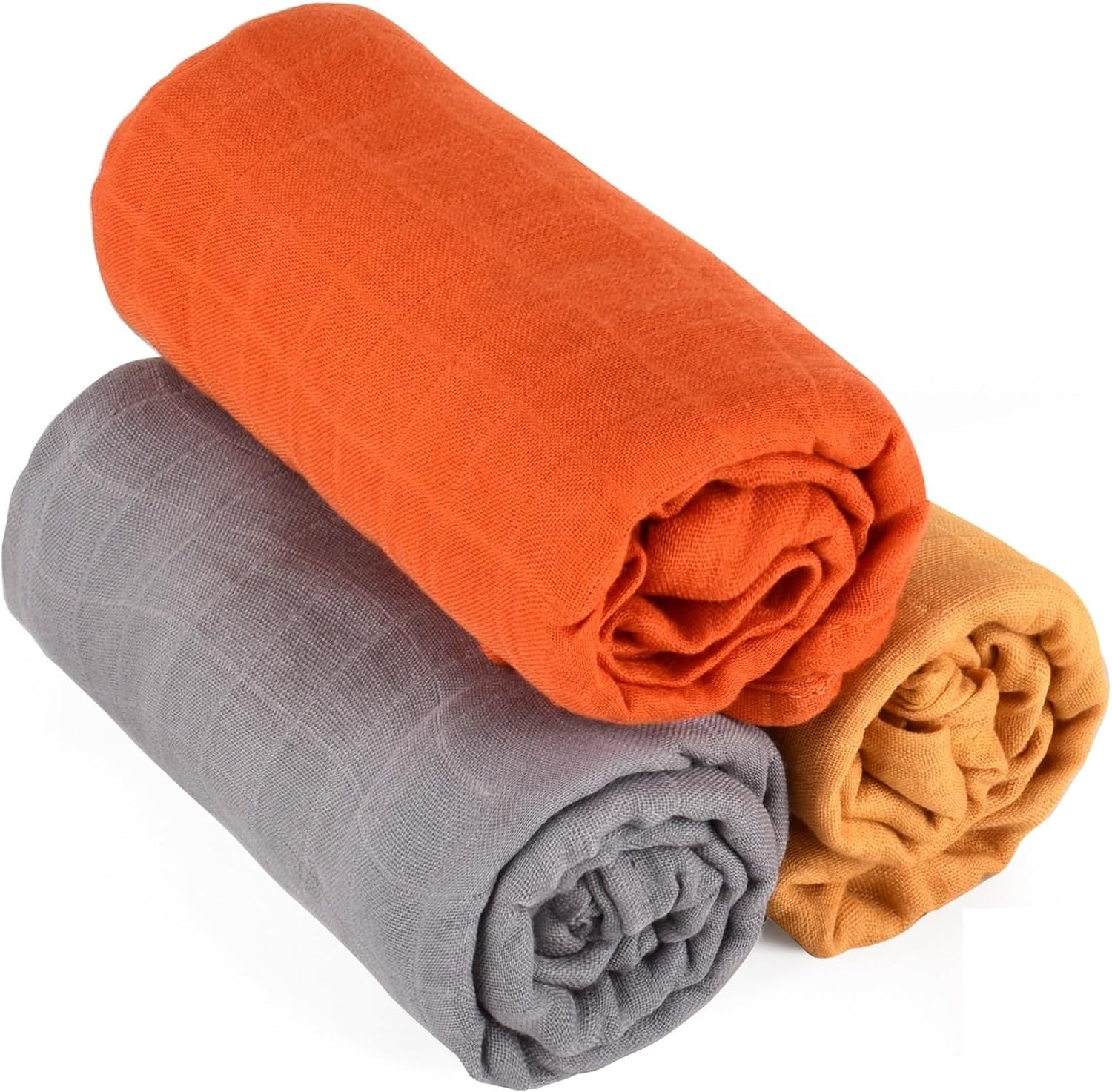 3-Pack Muslin Swaddle Blankets - Neutral Unisex for Newborns