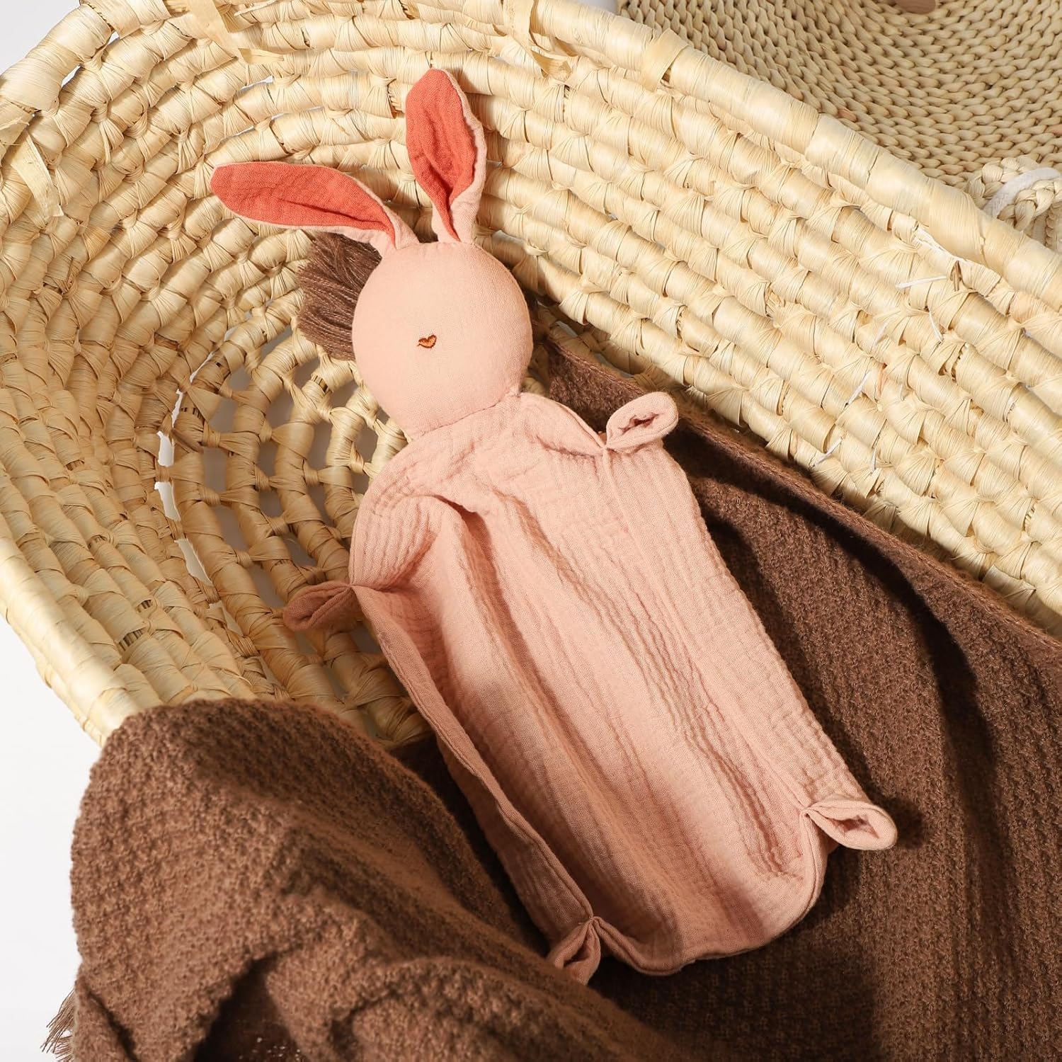 Insular Bunny Lovey Blanket for Baby Pink