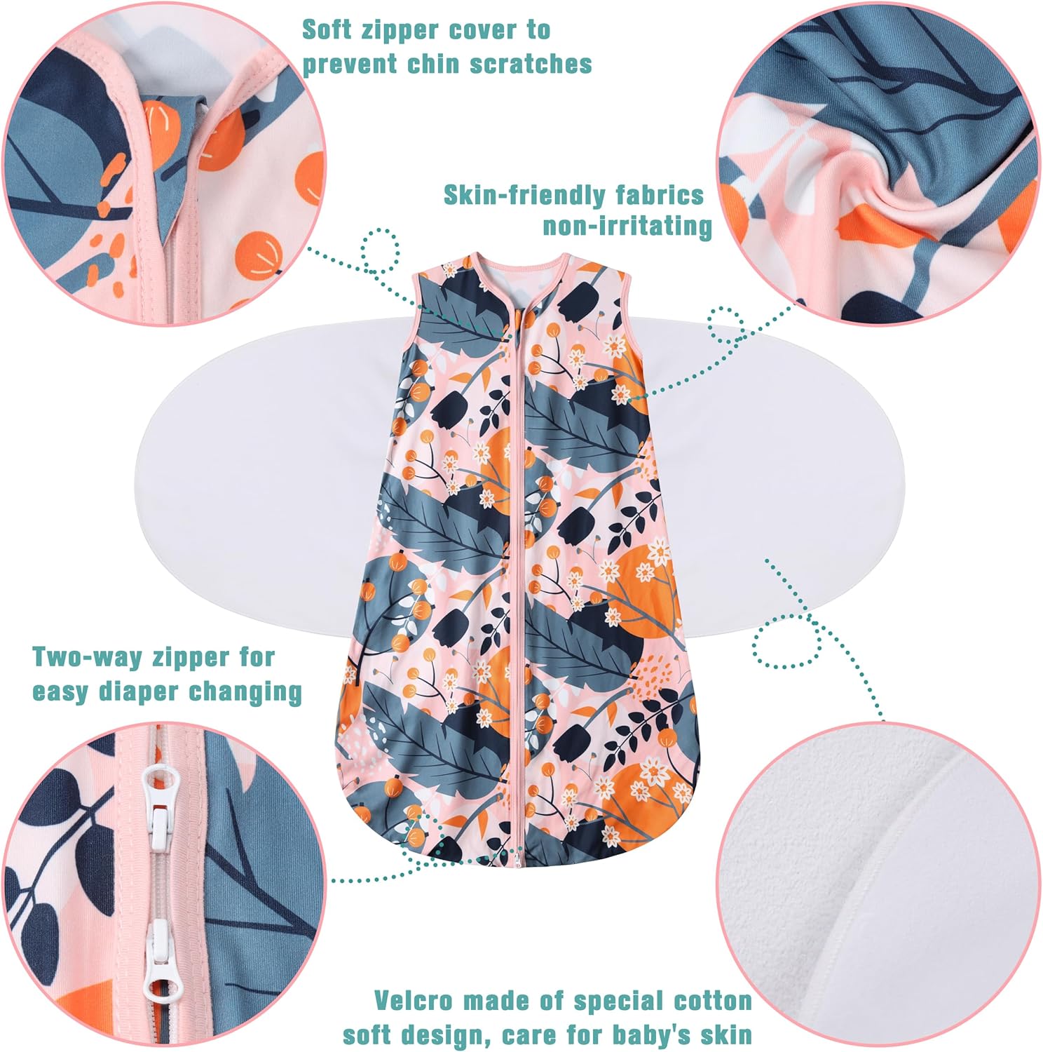 BSTOPPT Newborn Sleep Sack Baby Swaddle 3-Way Adjustable TOG 05