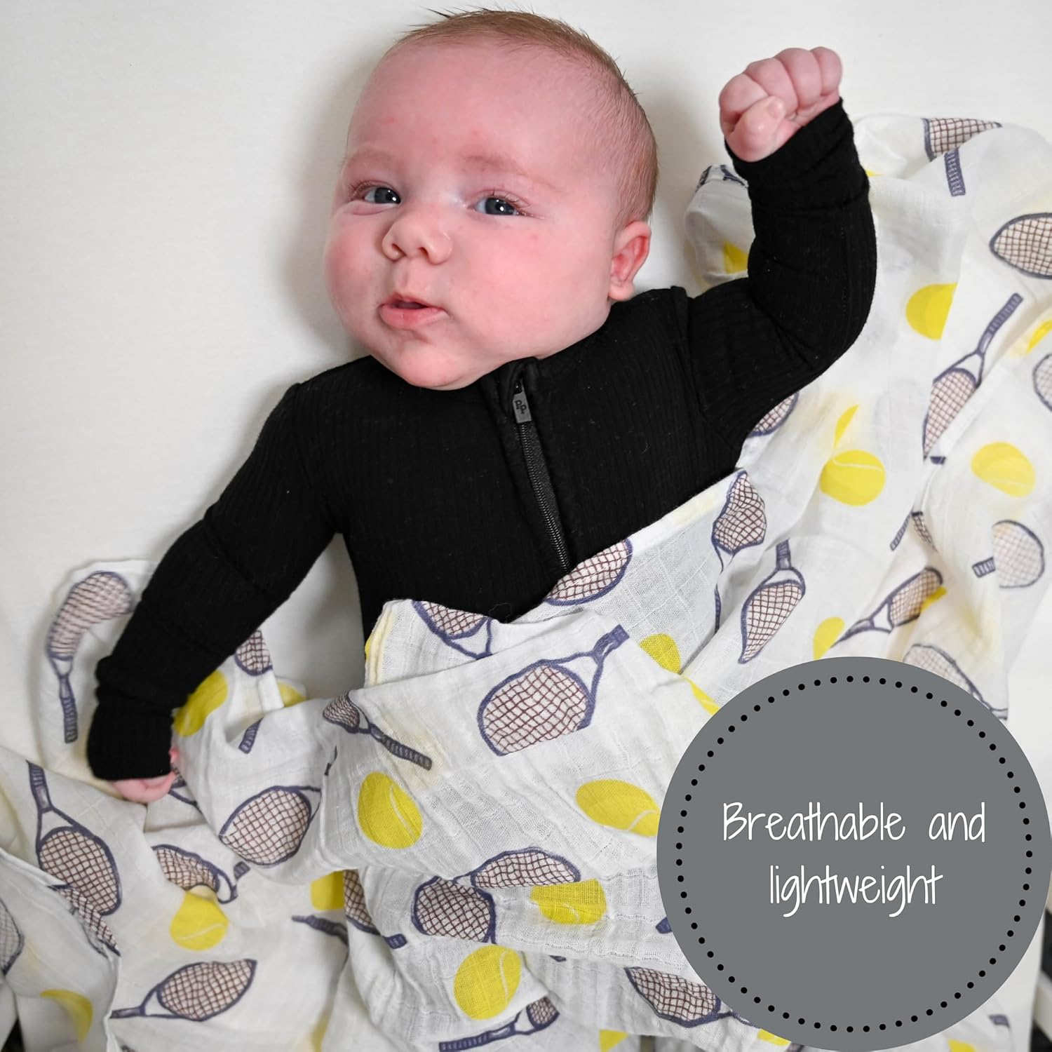LollyBanks Tennis Print Swaddle Blanket