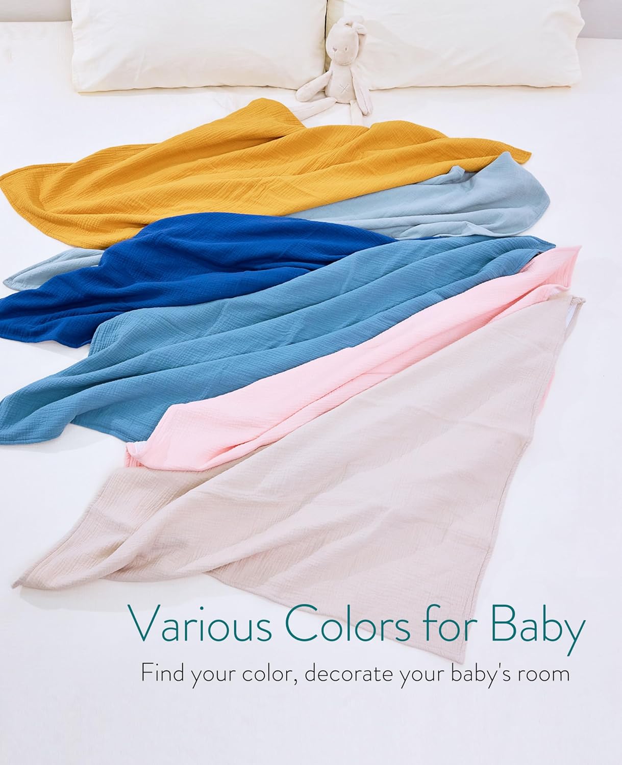 Mom Beebi Muslin Baby Blanket 37x37 Camel