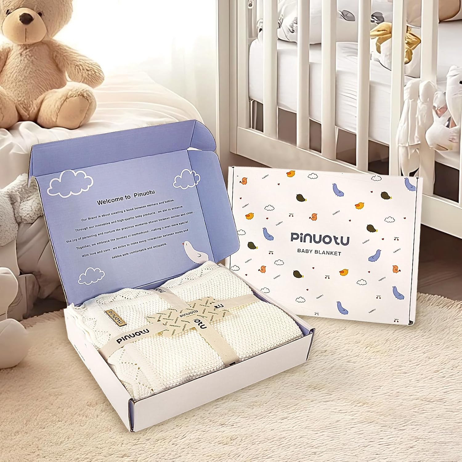 Pinuotu 100 Cotton Baby Blanket for Boys Girls
