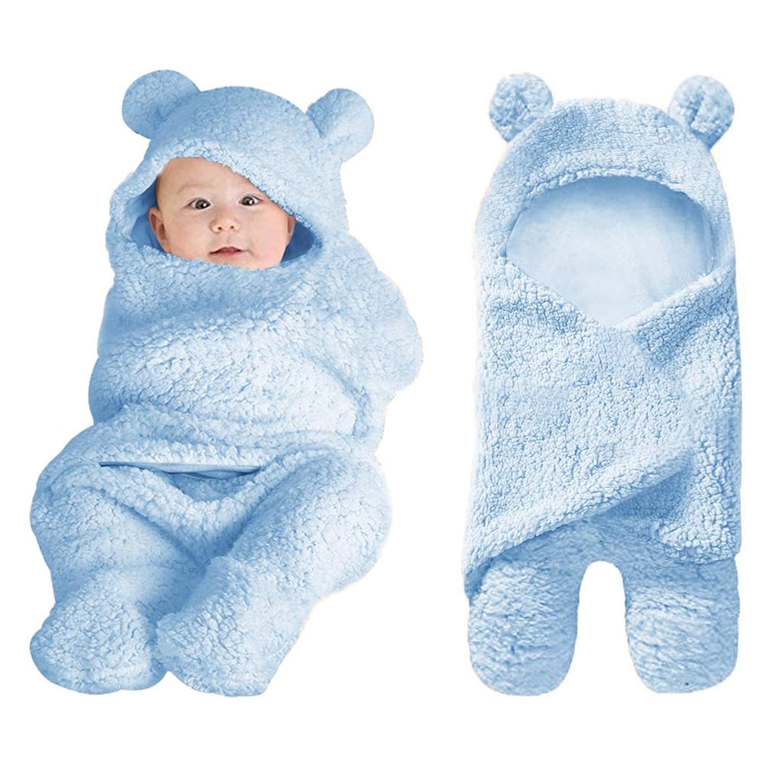 XMWEALTHY Cute Baby Swaddle Blanket with Hood