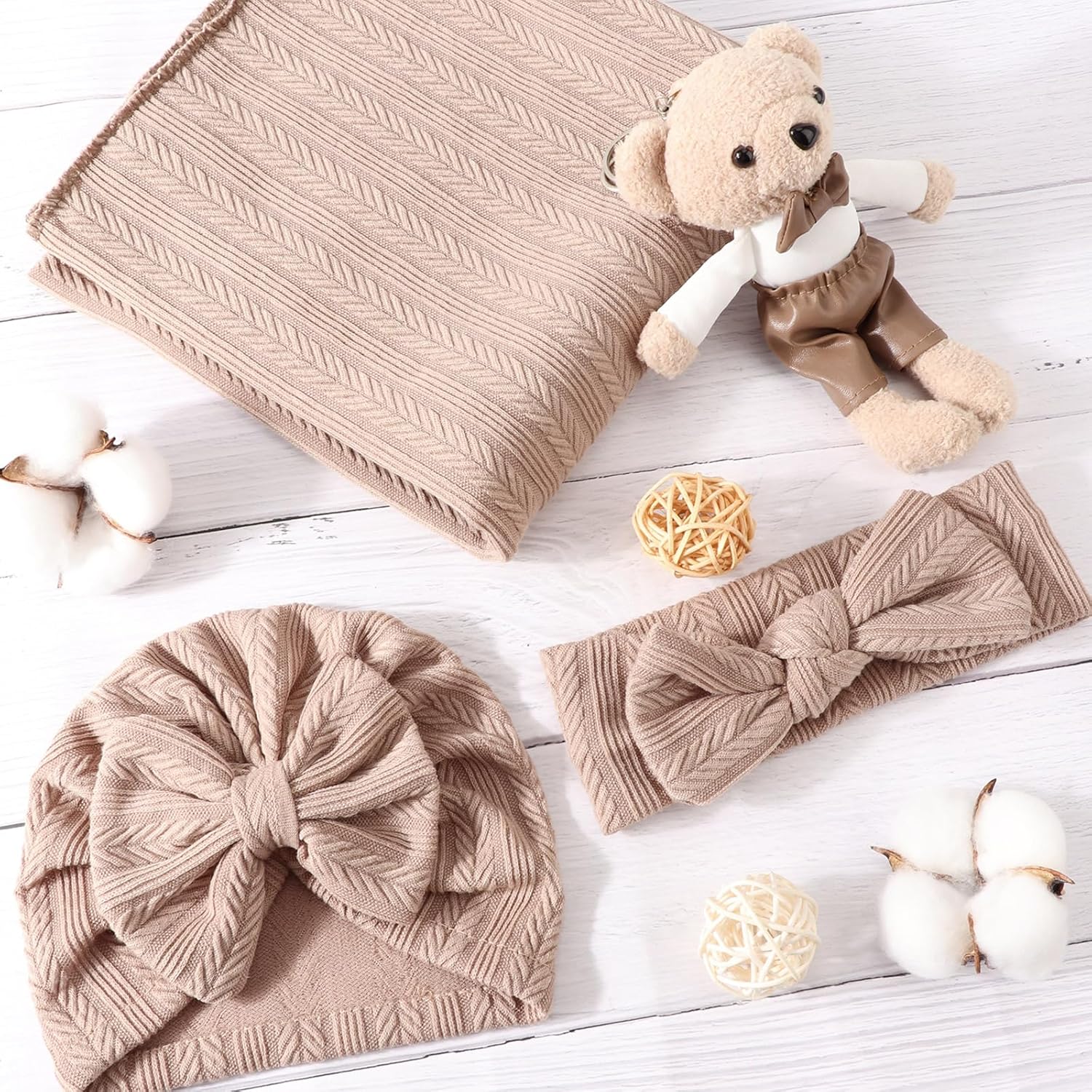 DRESHOW Baby Swaddle Blankets for Girls 4PCS Set