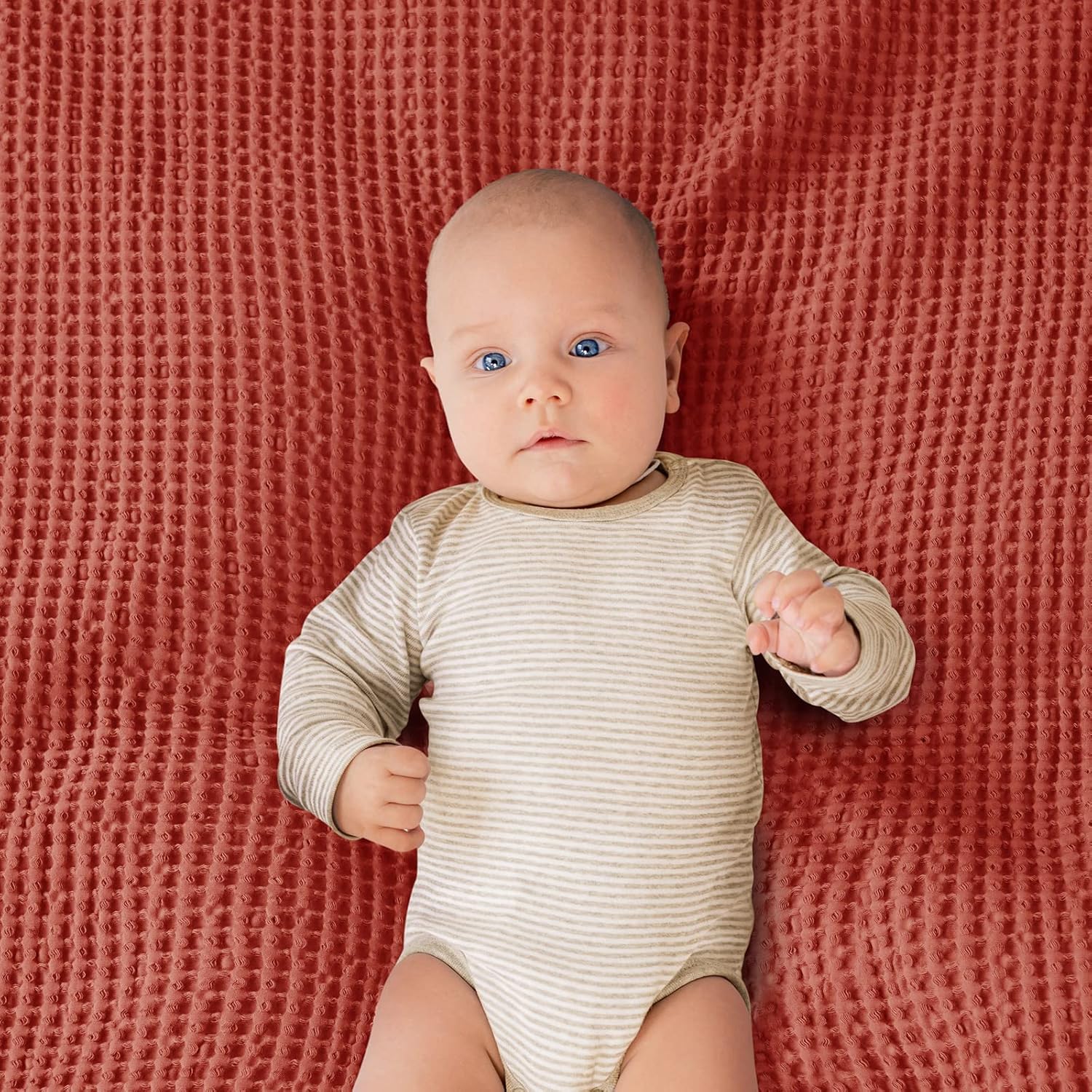 PHF 100 Cotton Baby Waffle Blanket - 30x40 Bright Orange