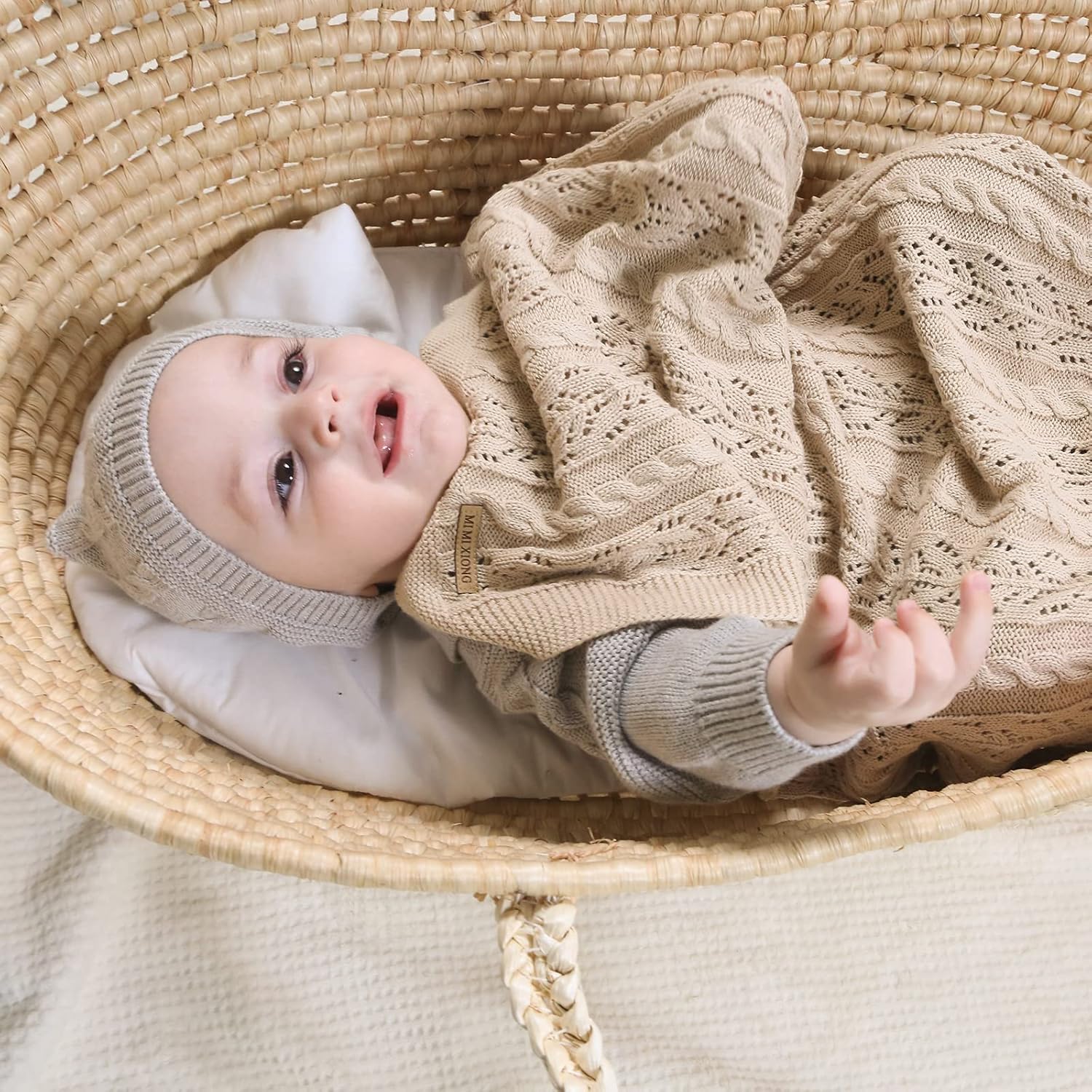 LAWKUL 100 Cotton Neutral Baby Blanket 40x30 Inches