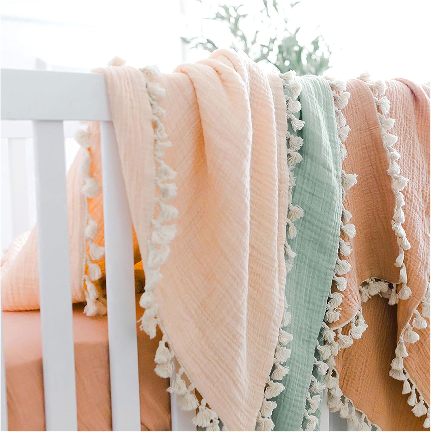 Crane Baby 6-Layer Muslin Swaddle Blanket Desert Rose 30x40 Inches