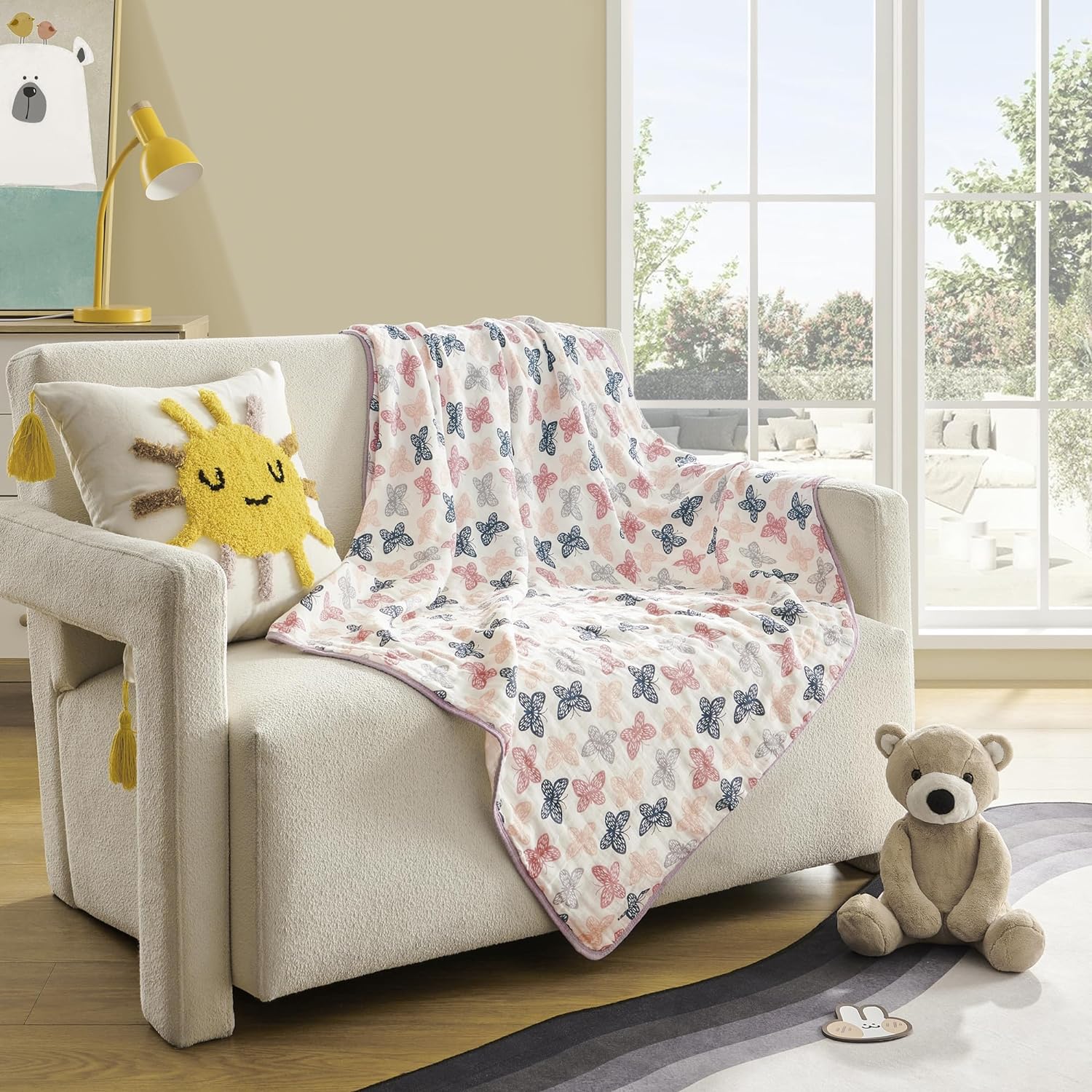 ZPECC 47x47 Inches Thicker Muslin Toddler Blanket