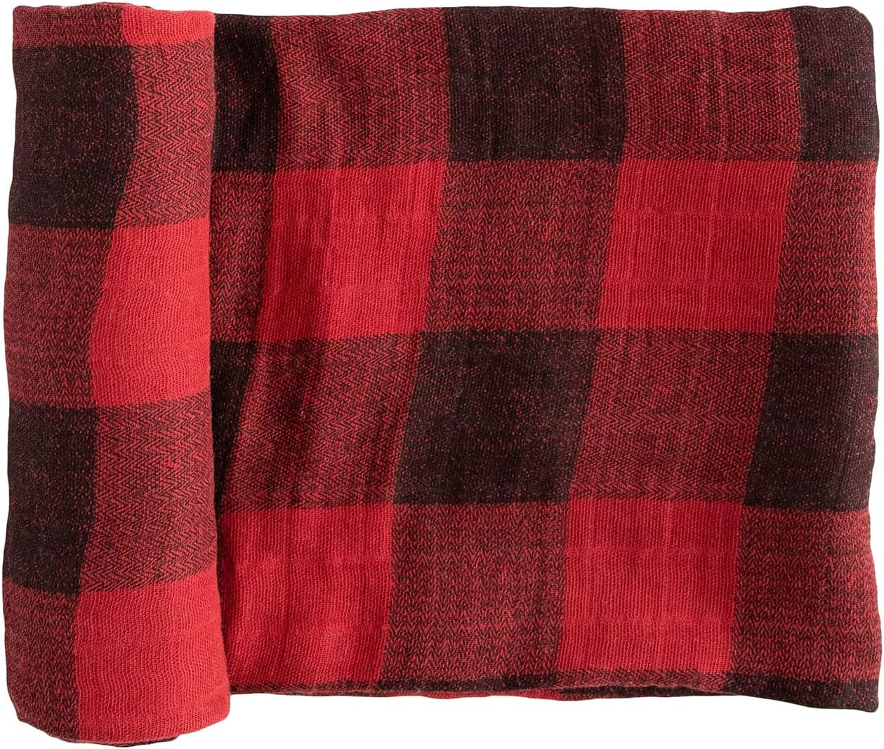 Little Unicorn Premium Cotton Swaddle Baby Blanket - Red Plaid