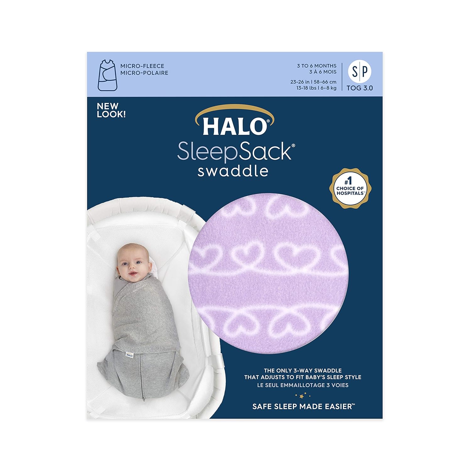 HALO Micro-Fleece Sleepsack Swaddle for 3-6 Months
