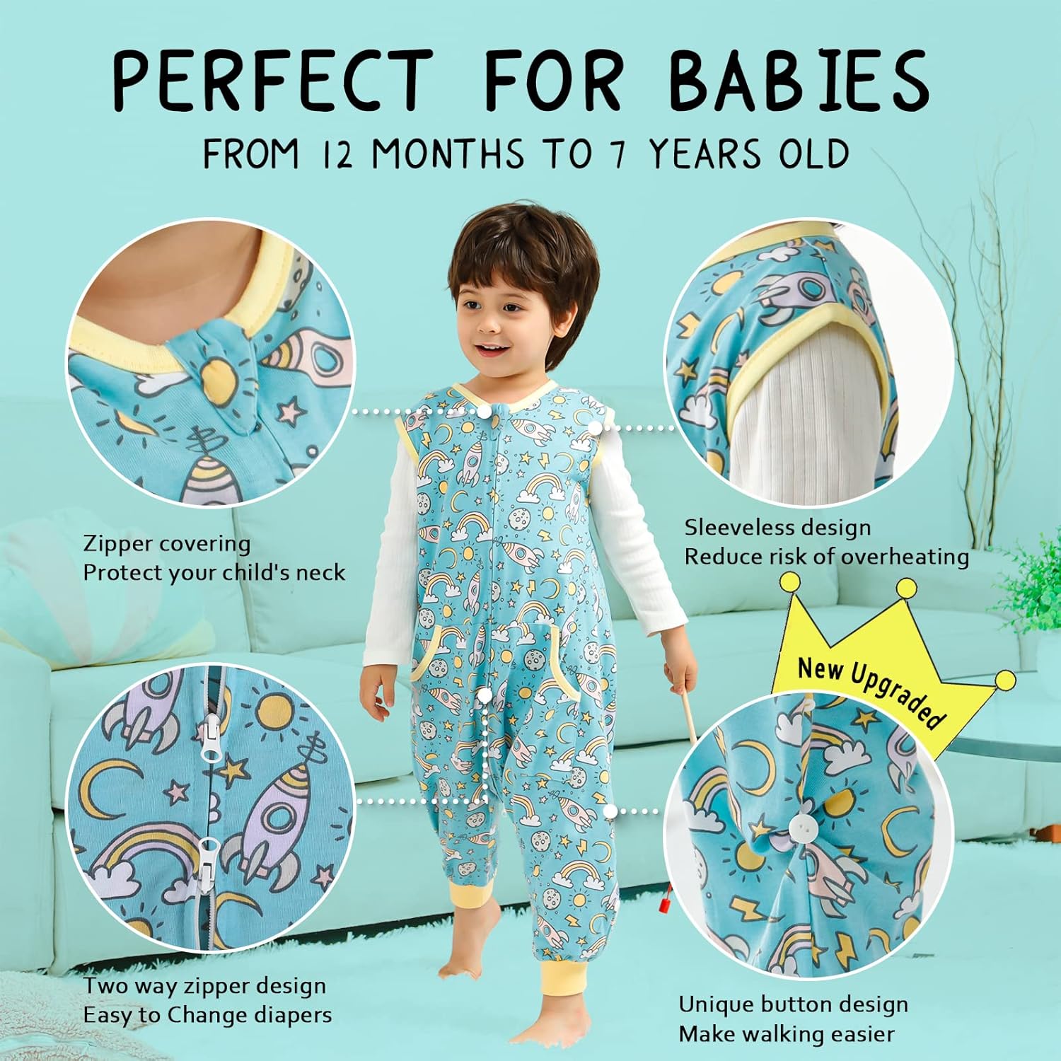 WONDAY Baby Toddler Sleep Sack with Feet