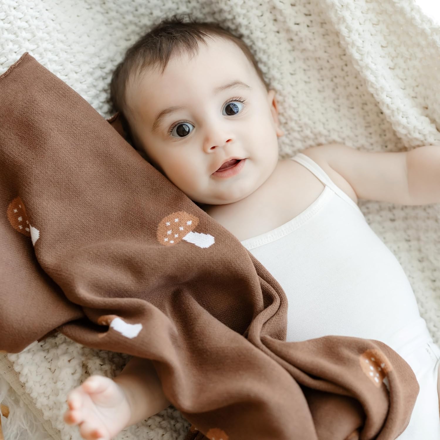 Bleu La La Mushroom Swaddle Blanket for Newborns