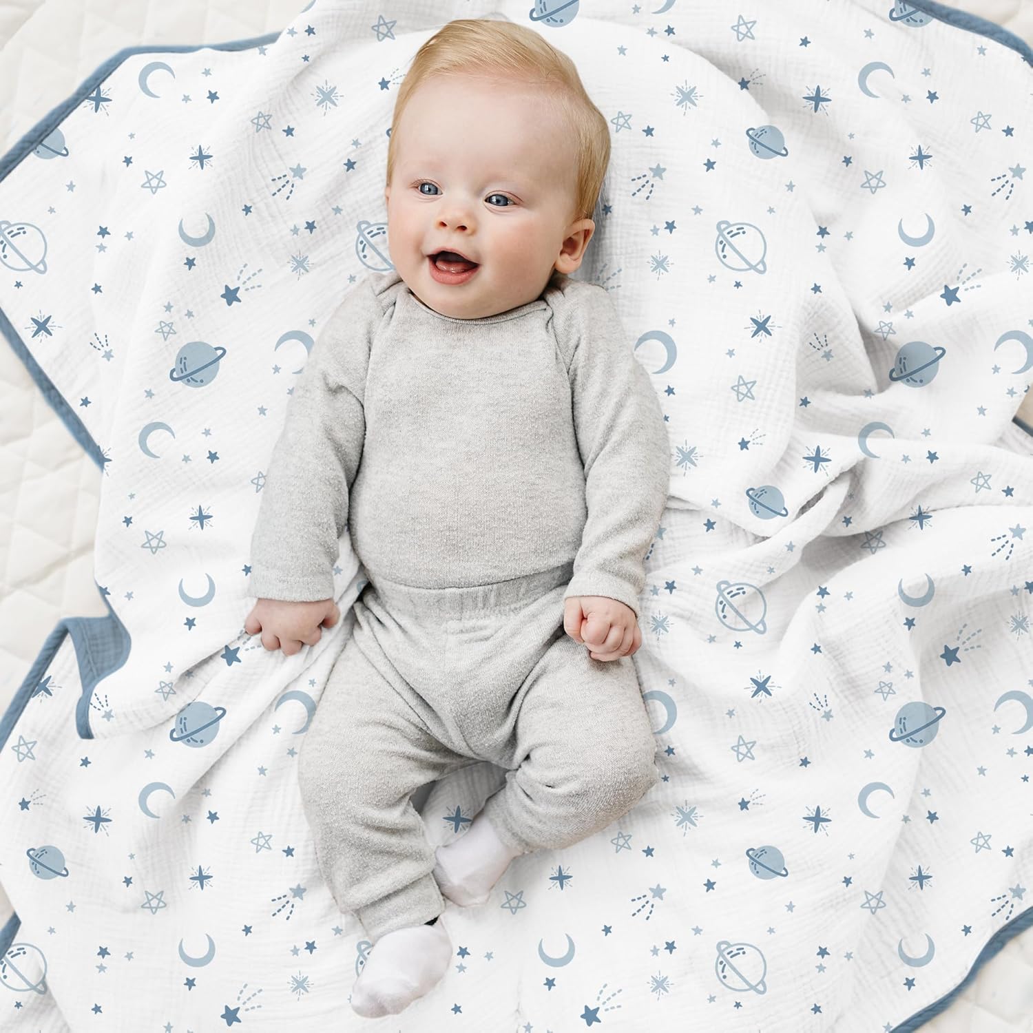 Konssy Muslin Blanket 40x36 Star Pattern