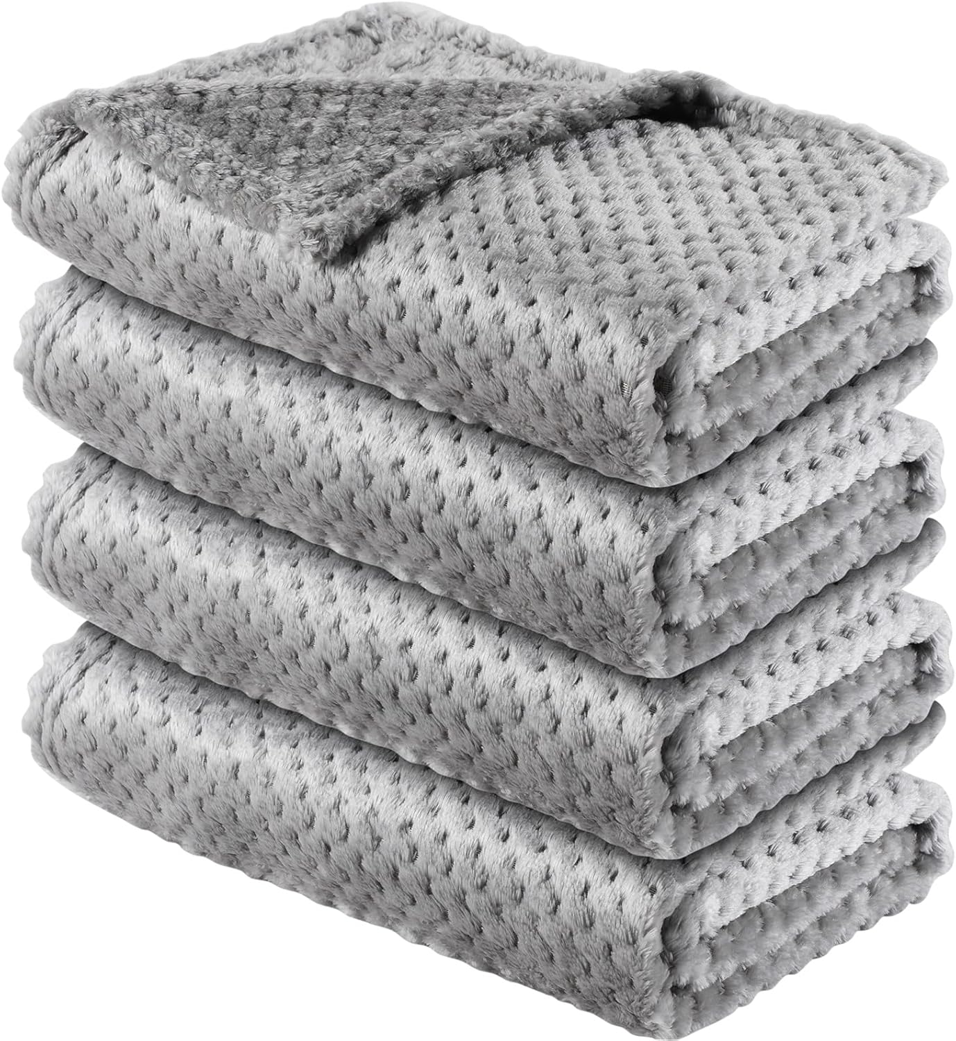 Kenning 4 Pcs Fuzzy Baby Blanket for Boys and Girls