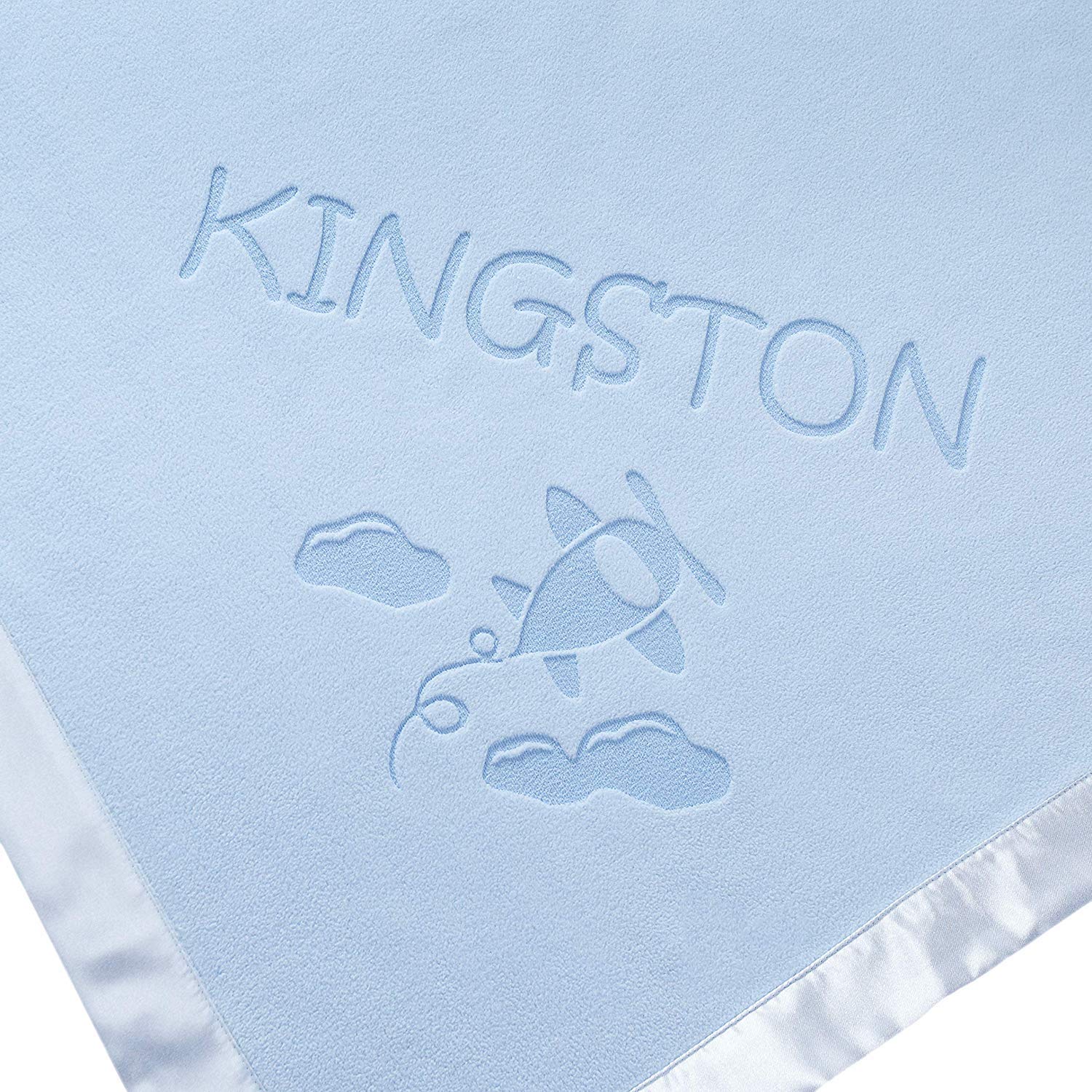 Custom Catch Personalized Baby Blanket - 36 Inch Plush with Satin Trim