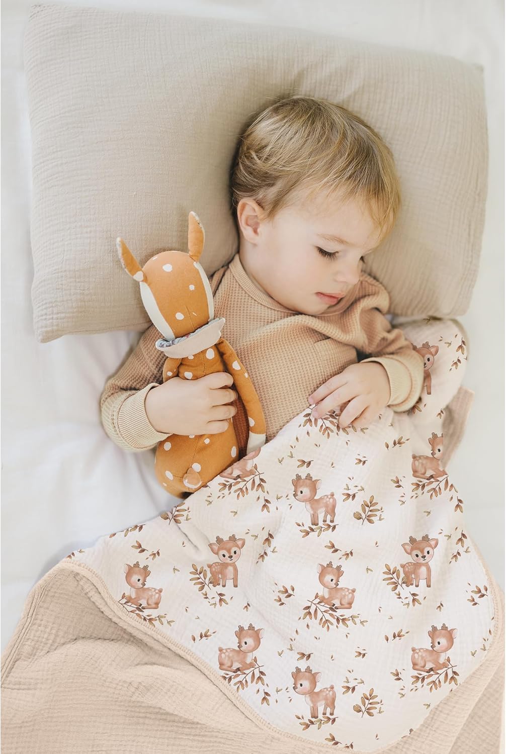 Konssy Muslin Baby Blanket Deer Pattern 40x36