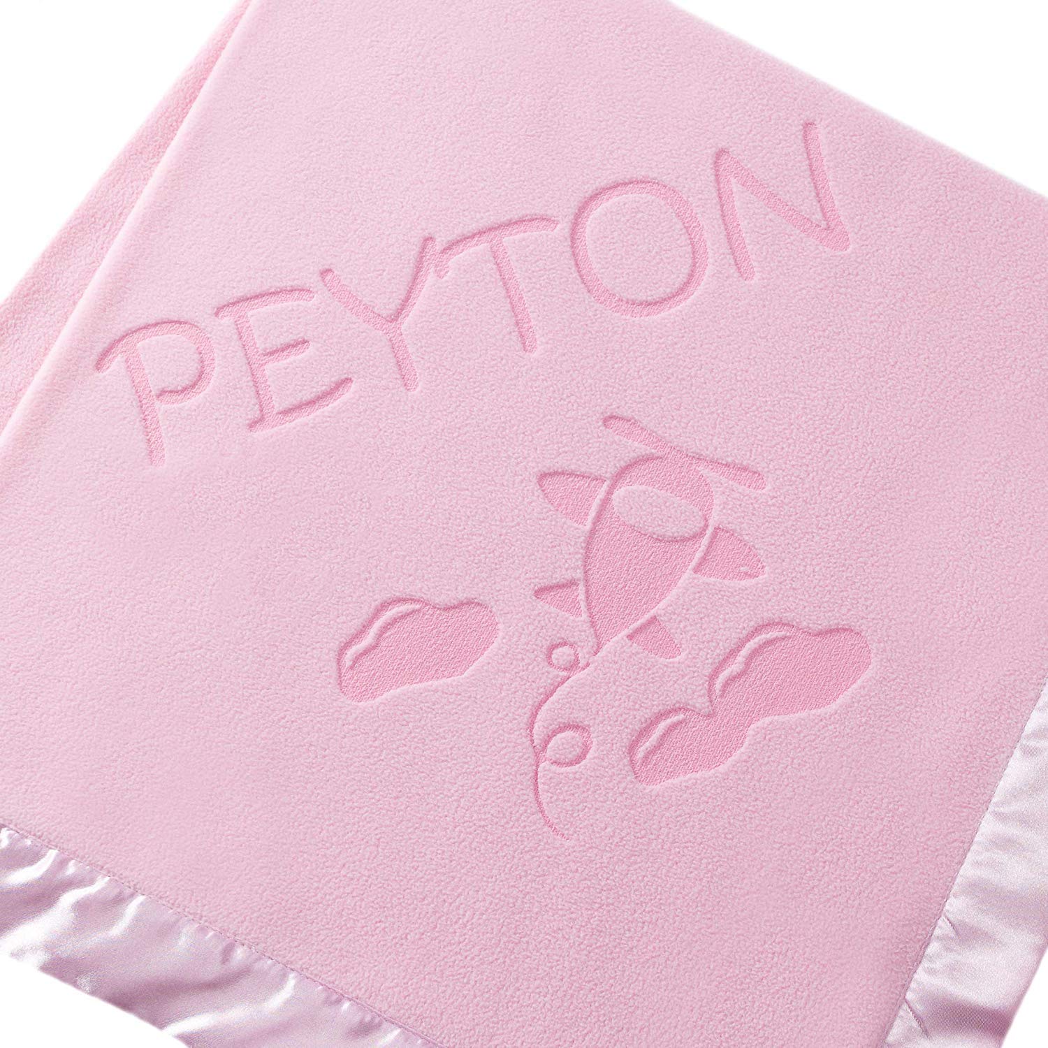 Custom Catch Personalized Baby Blanket - 36 Inch Plush with Satin Trim