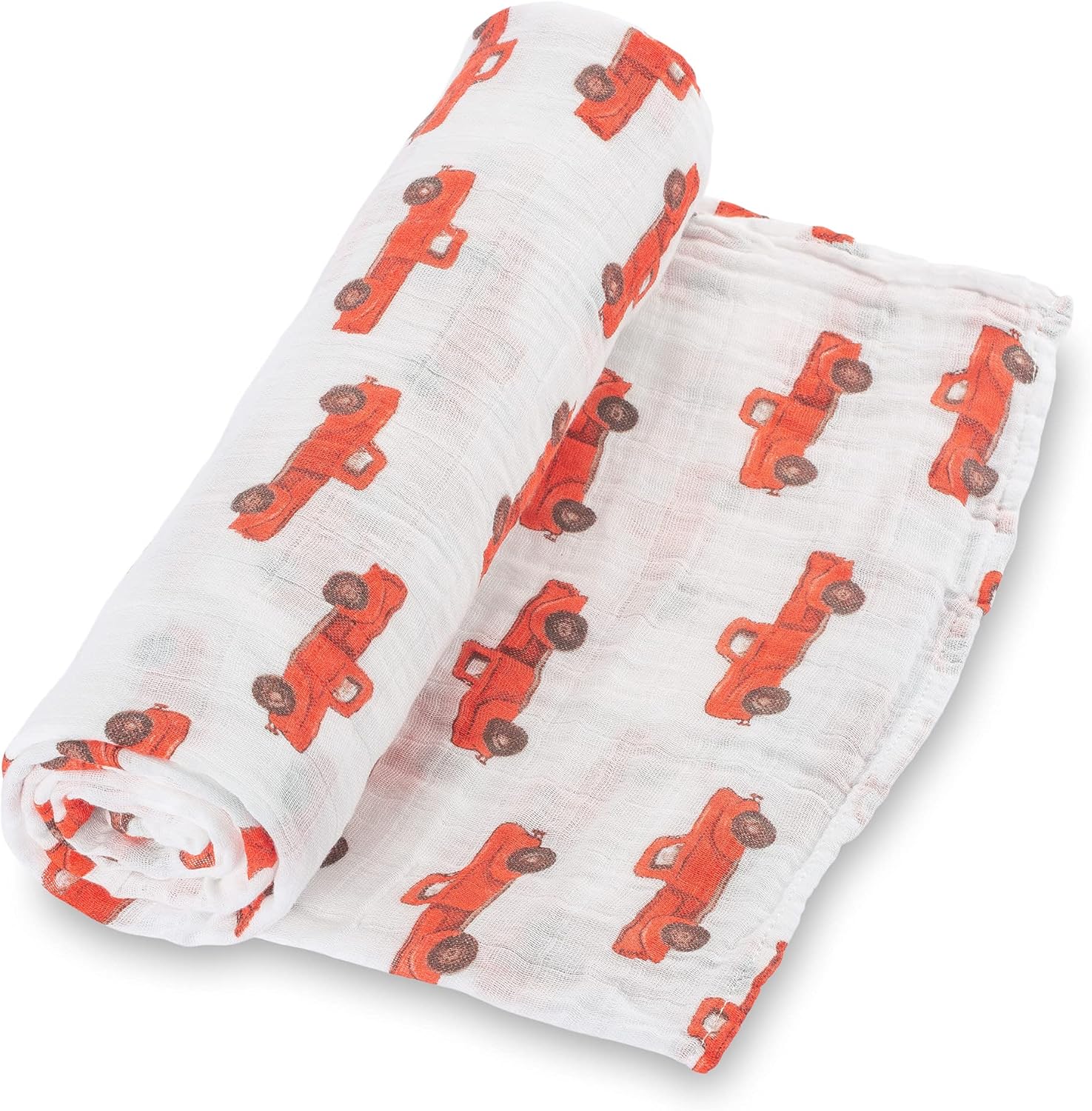 LollyBanks Truck Print Muslin Swaddle Blanket Set
