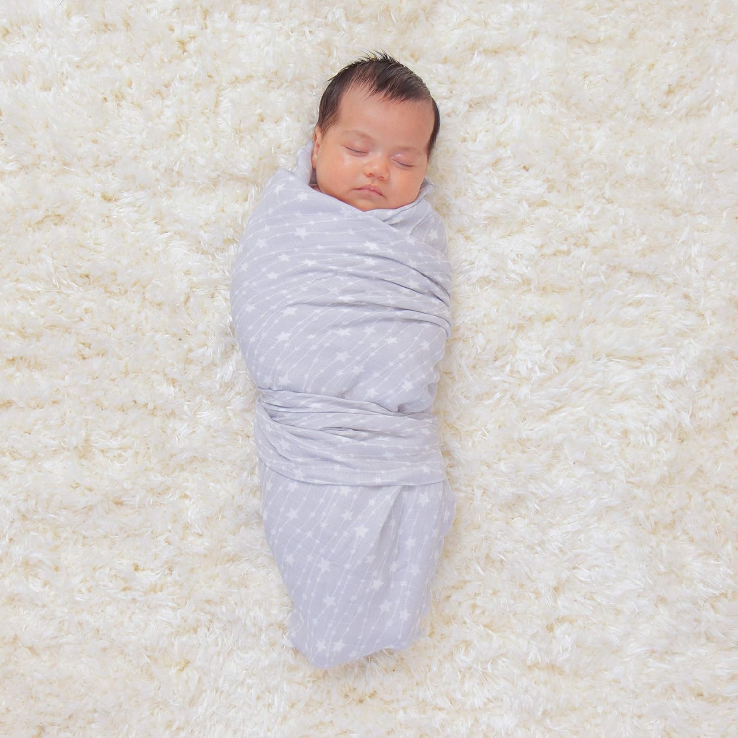 Comfy Cubs Muslin Swaddle Blankets Pack of 4 Grey