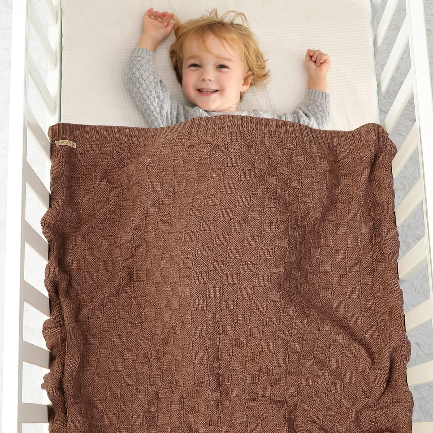LAWKUL Cable Knit Baby Blanket 40x30 Inches