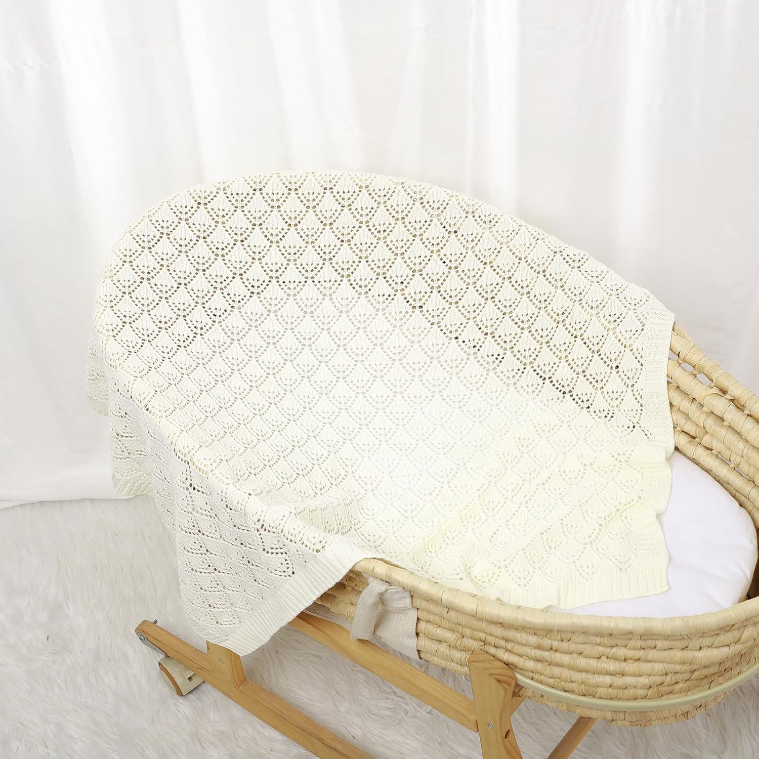 Neiwech Baby Blanket Swaddle 40x30 Inch Beige