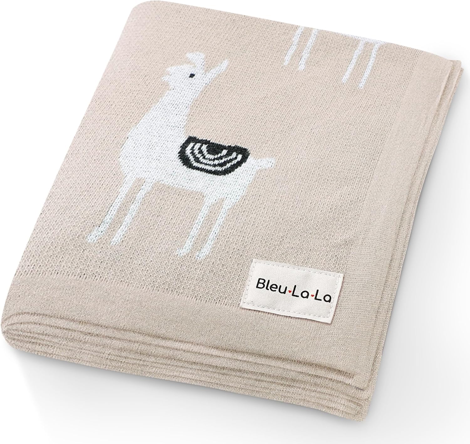 Bleu La La Cozy Llama Pattern Swaddling Blanket