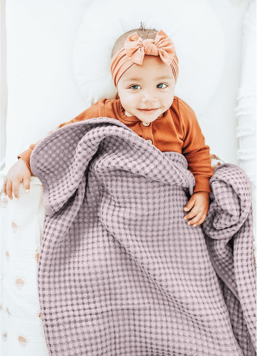 Konssy Waffle Baby Blanket - Soft Cozy Nursery Swaddle for Boys Girls