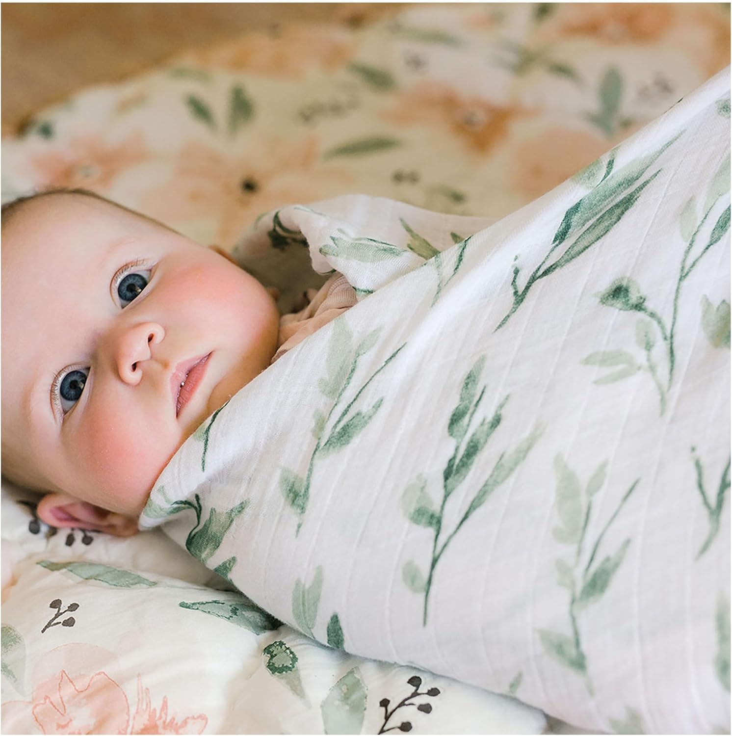 Crane Baby 100 Cotton Muslin Swaddle Blankets Pink Floral 47x47