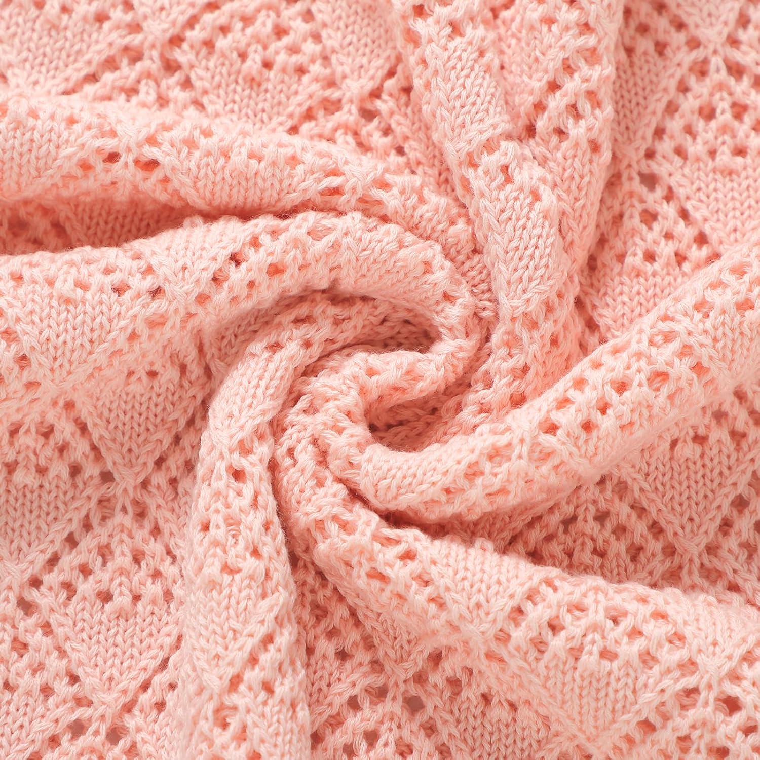 Neiwech Soft Cotton Swaddle Blanket 40x30 Inch Pink