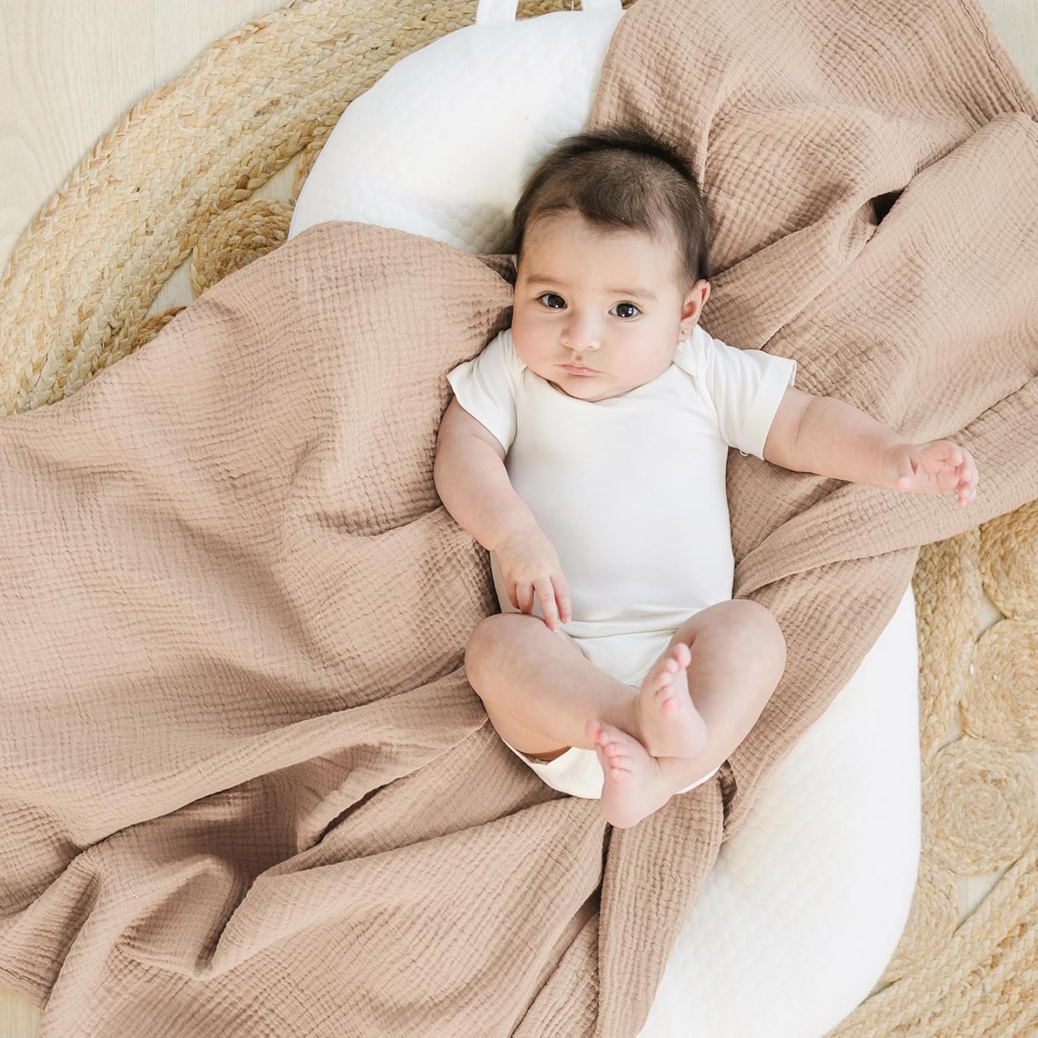 Konssy 3 Pack Muslin Swaddle Blankets for Newborn 1