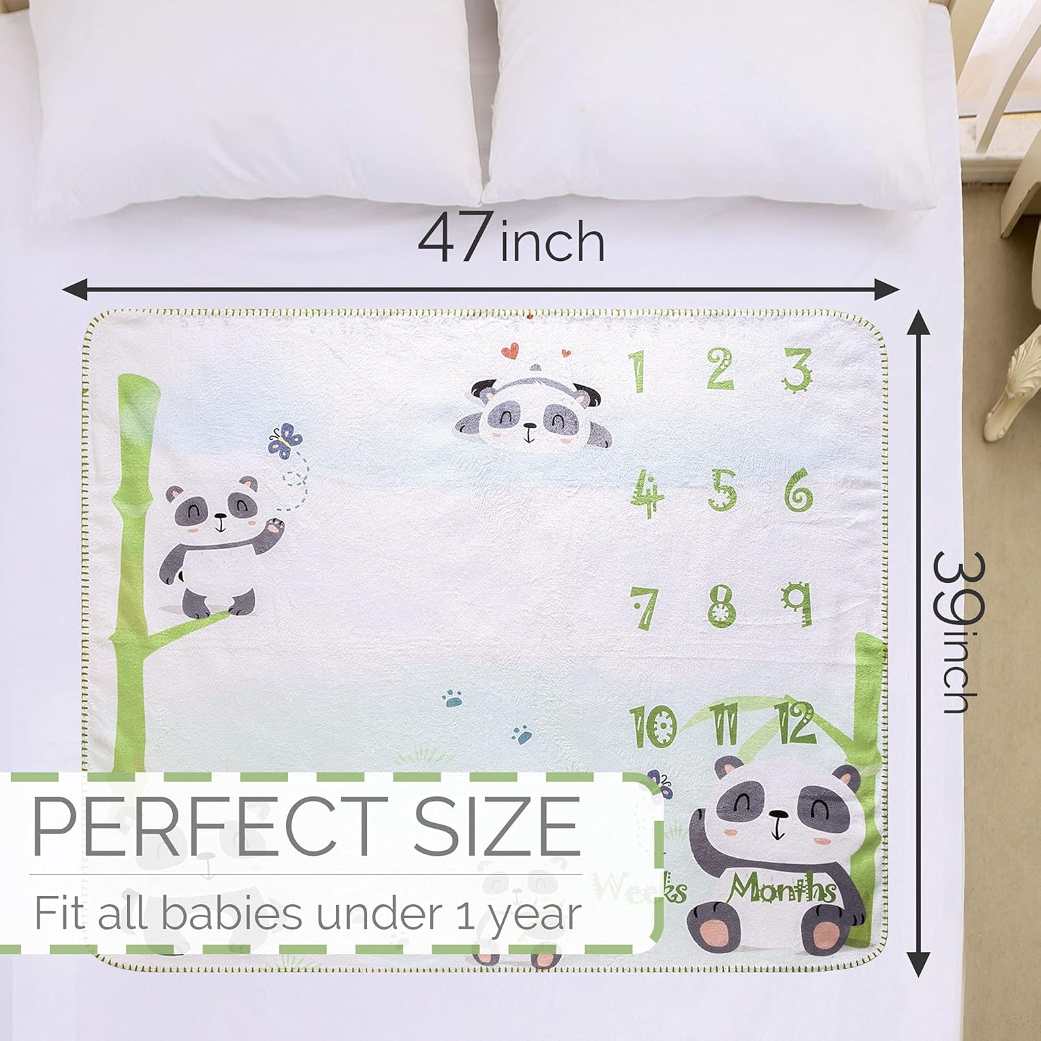 InnoBeta Baby Monthly Milestone Blanket Panda Design