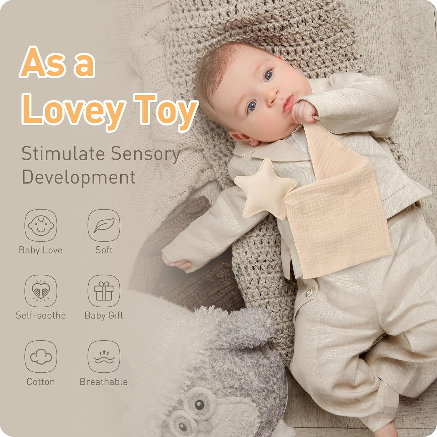Knirose Newborn Star Lovey Security Blanket