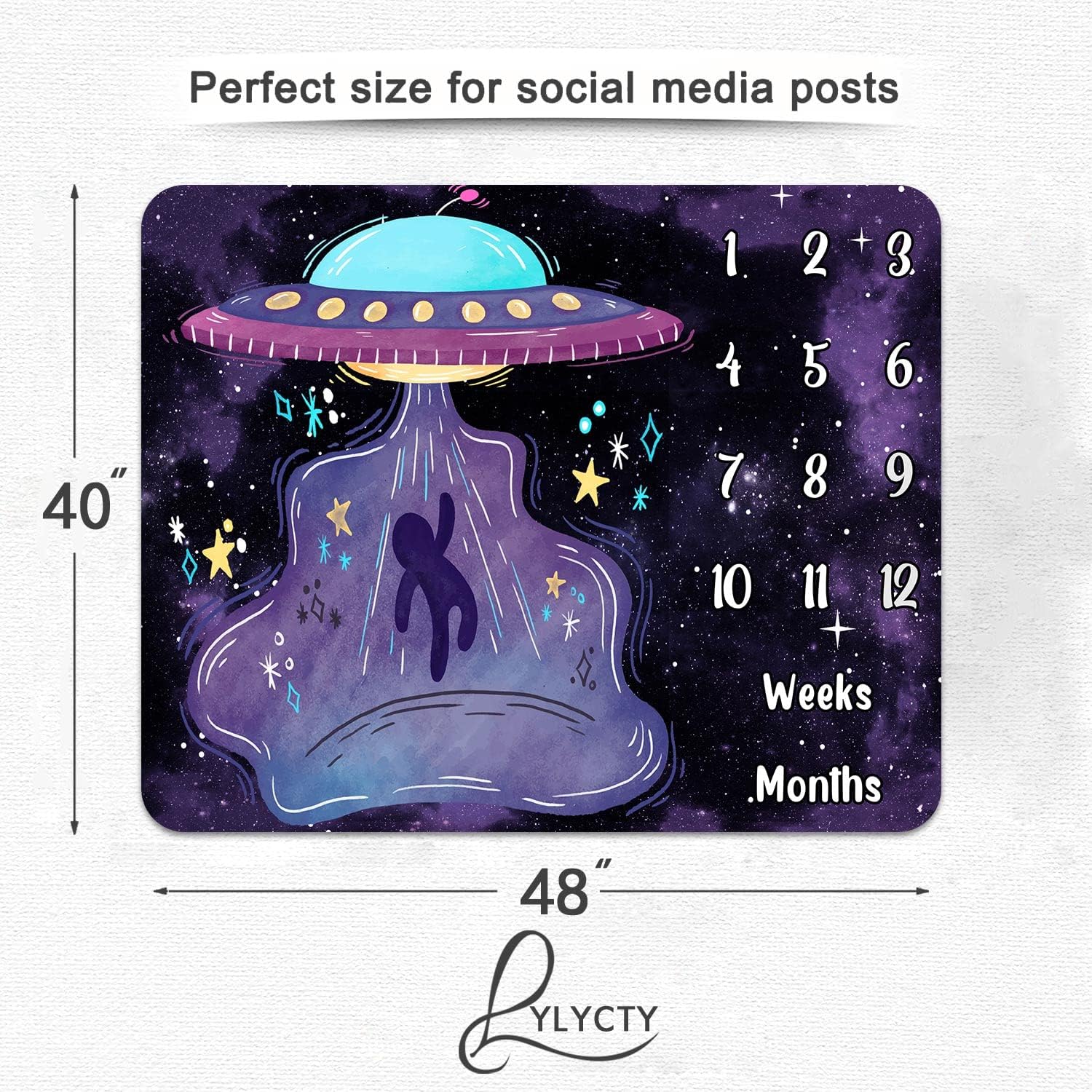 LYLYCTY Space Baby Growth Milestone Blanket 1
