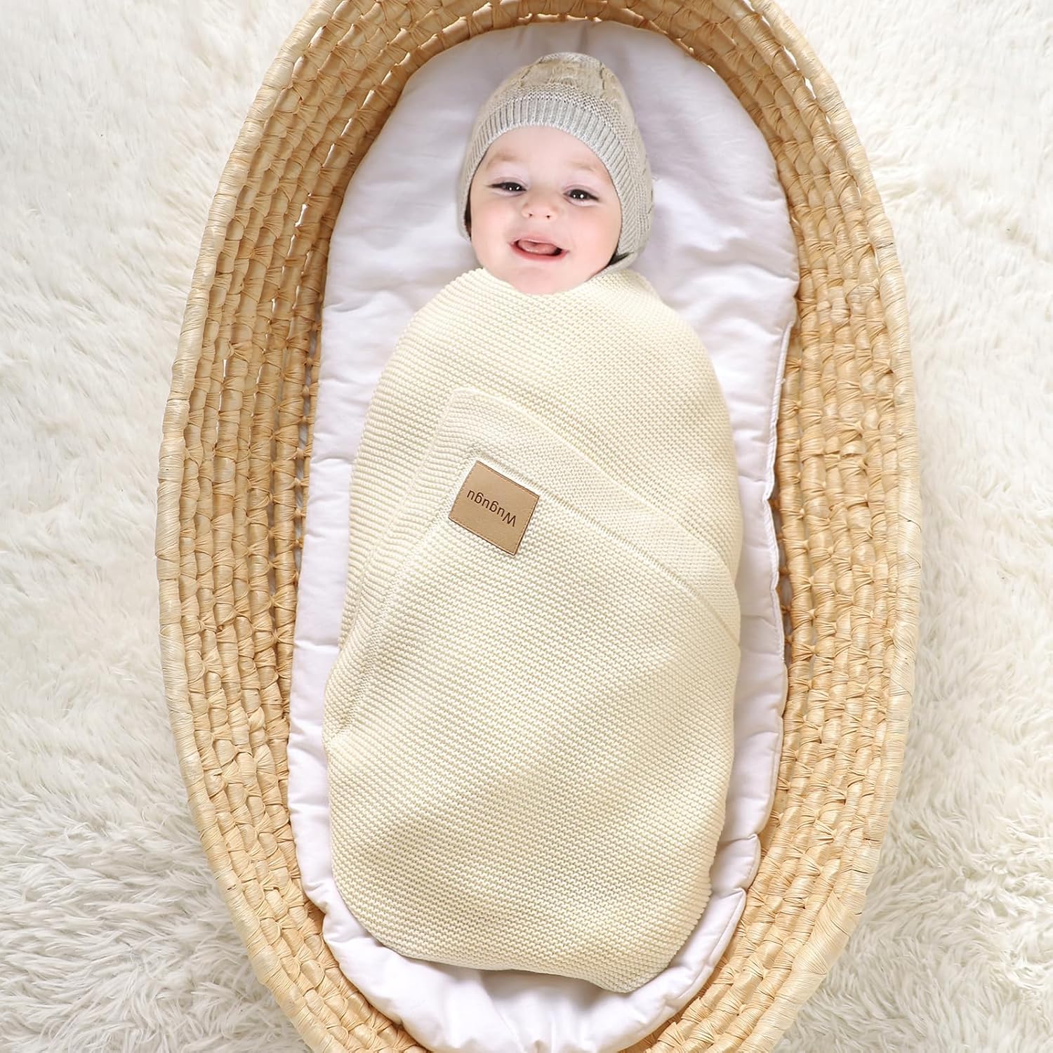 Wugugu 30x40 Inch Baby Blanket Soft Knit
