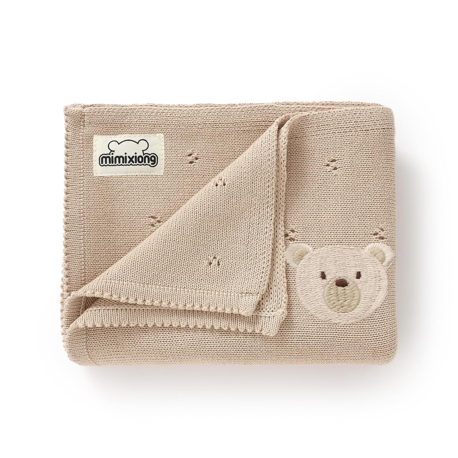 Mimixiong Organic Cotton Baby Blanket 40x30 Inch Oatmeal
