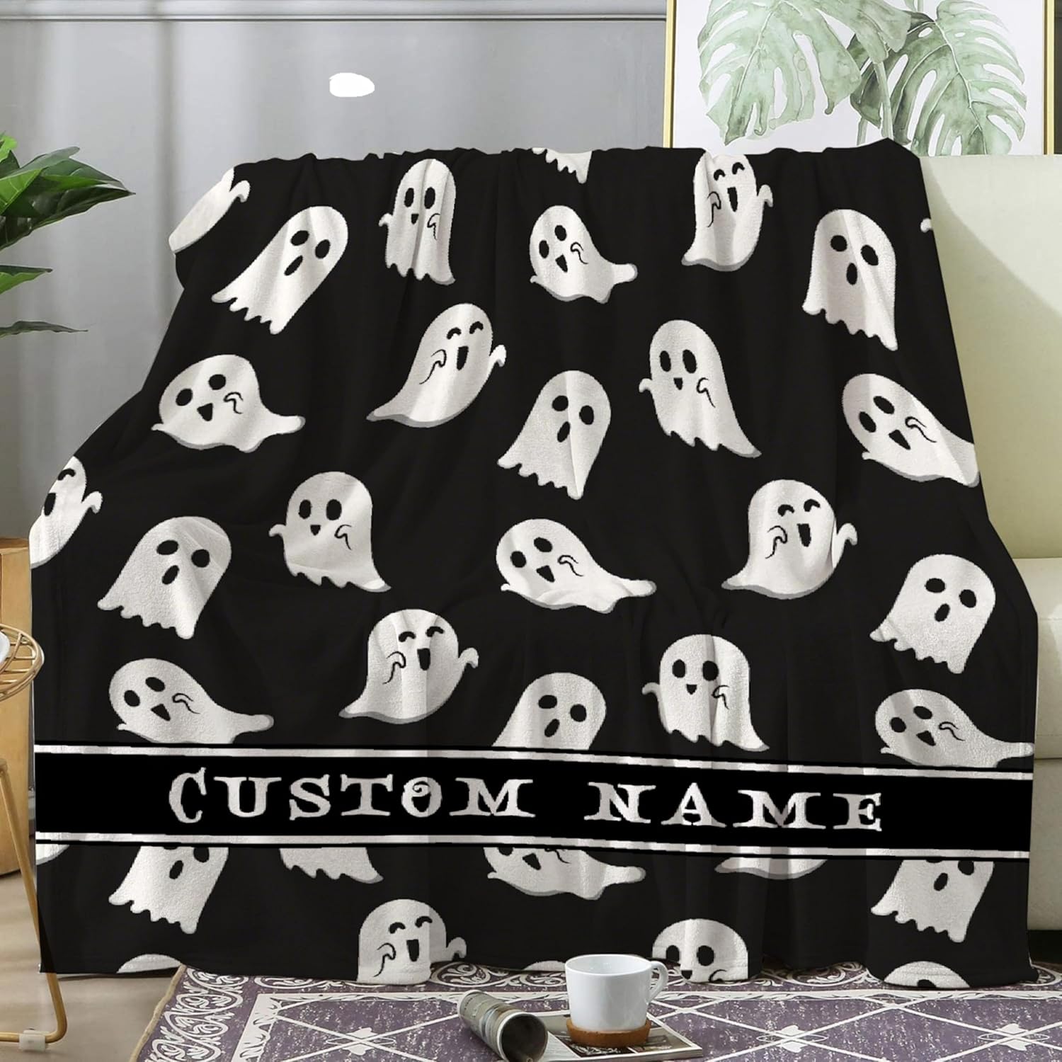 Khumbhira Custom Baby Blanket Spooky Ghost Design