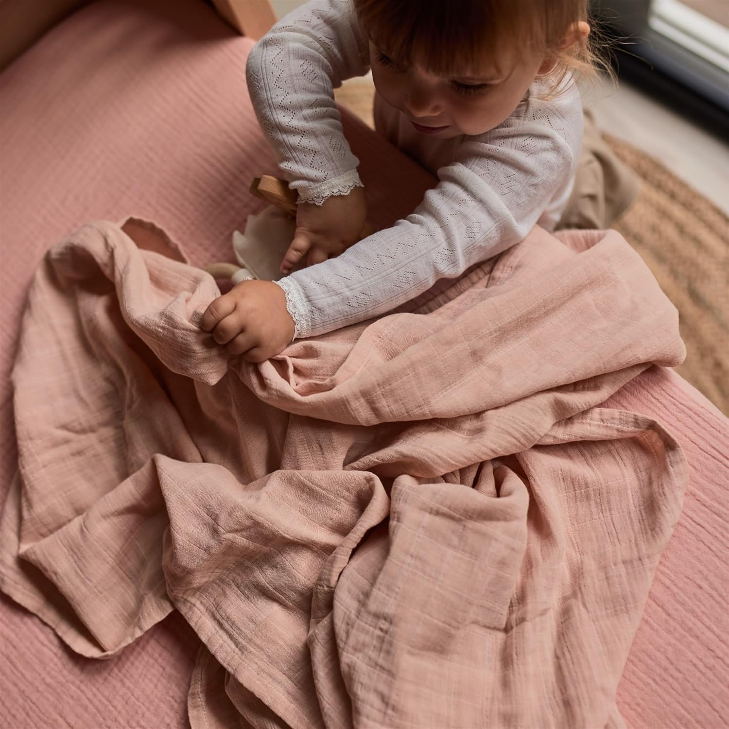 Huxie Swaddle - 100 Organic Cotton - 2-Pack FogBlush